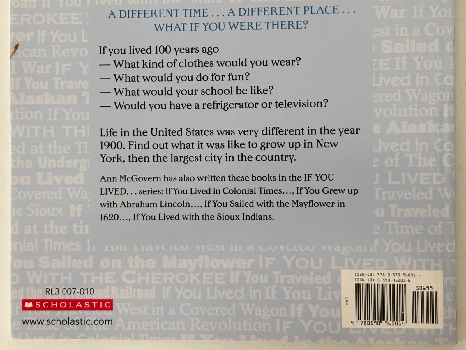 If You Lived 100 Years Ago by Ann McGovern (1999, Trade Paperback)