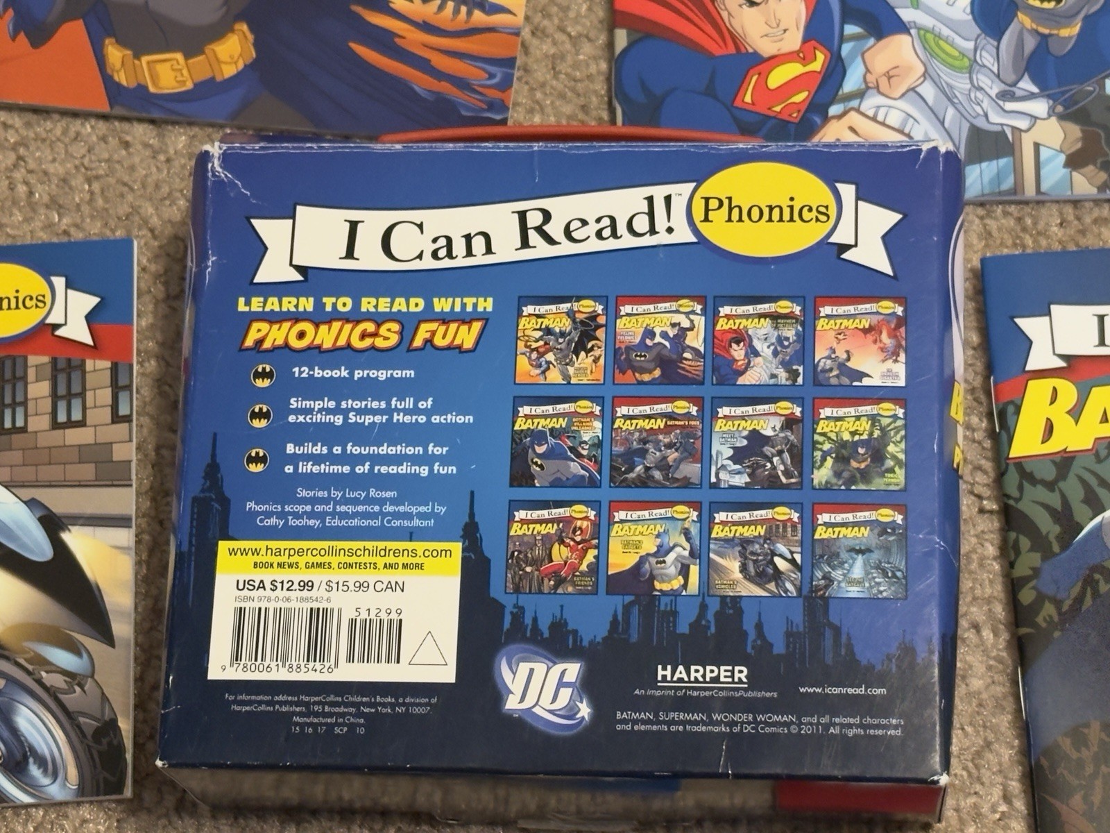 Batman Phonics Fun, I Can Read! 12 Books Set by Lucy Rosen, 2011