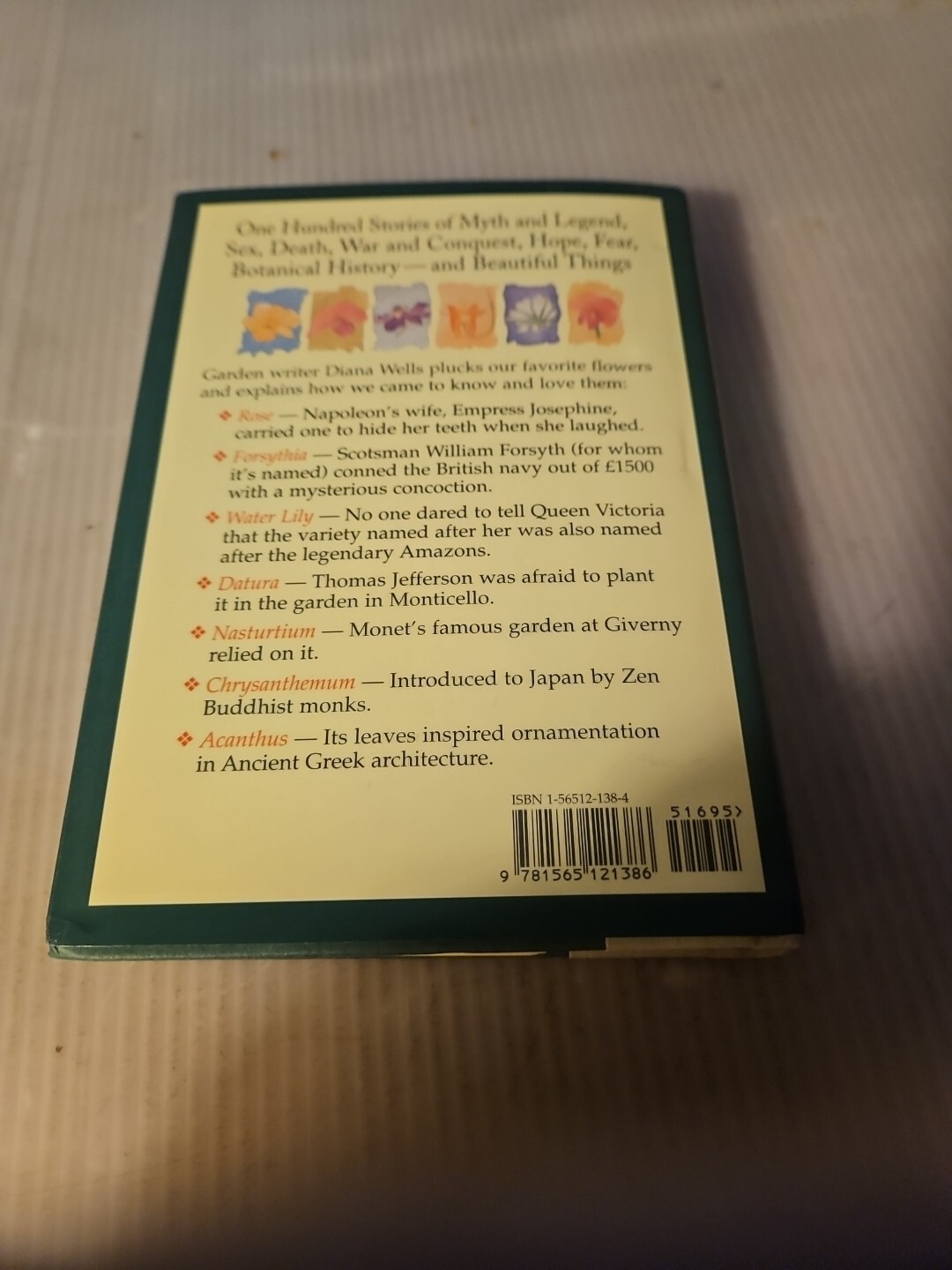 Vintage 1997 “100 Flowers and How They Got Their Names” By Diana Wells Hardcover