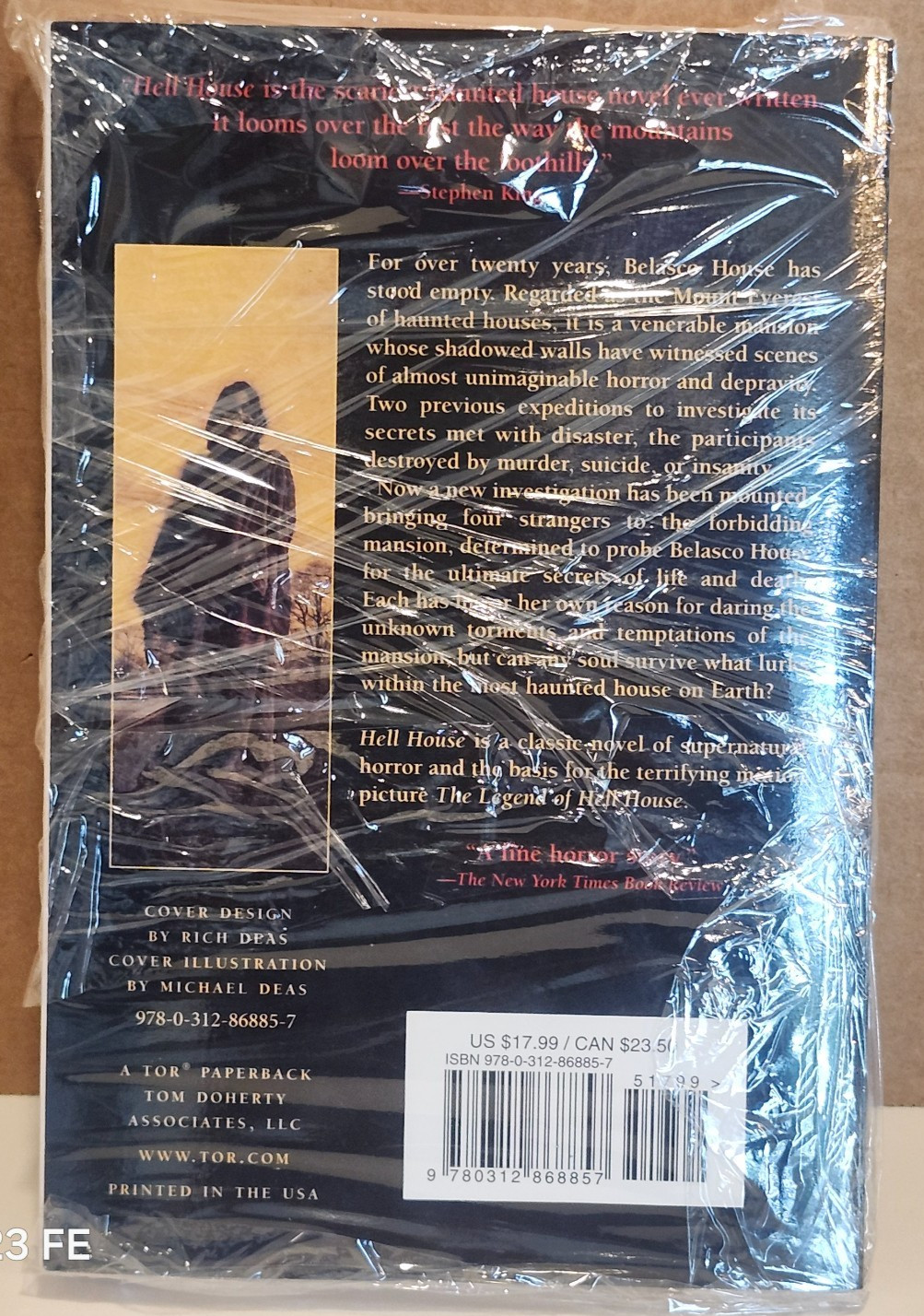 ✌️Hell House : RICHARD MATHESON: 1ST ED.,10/1999, TPB, TOR BOOK, NEW