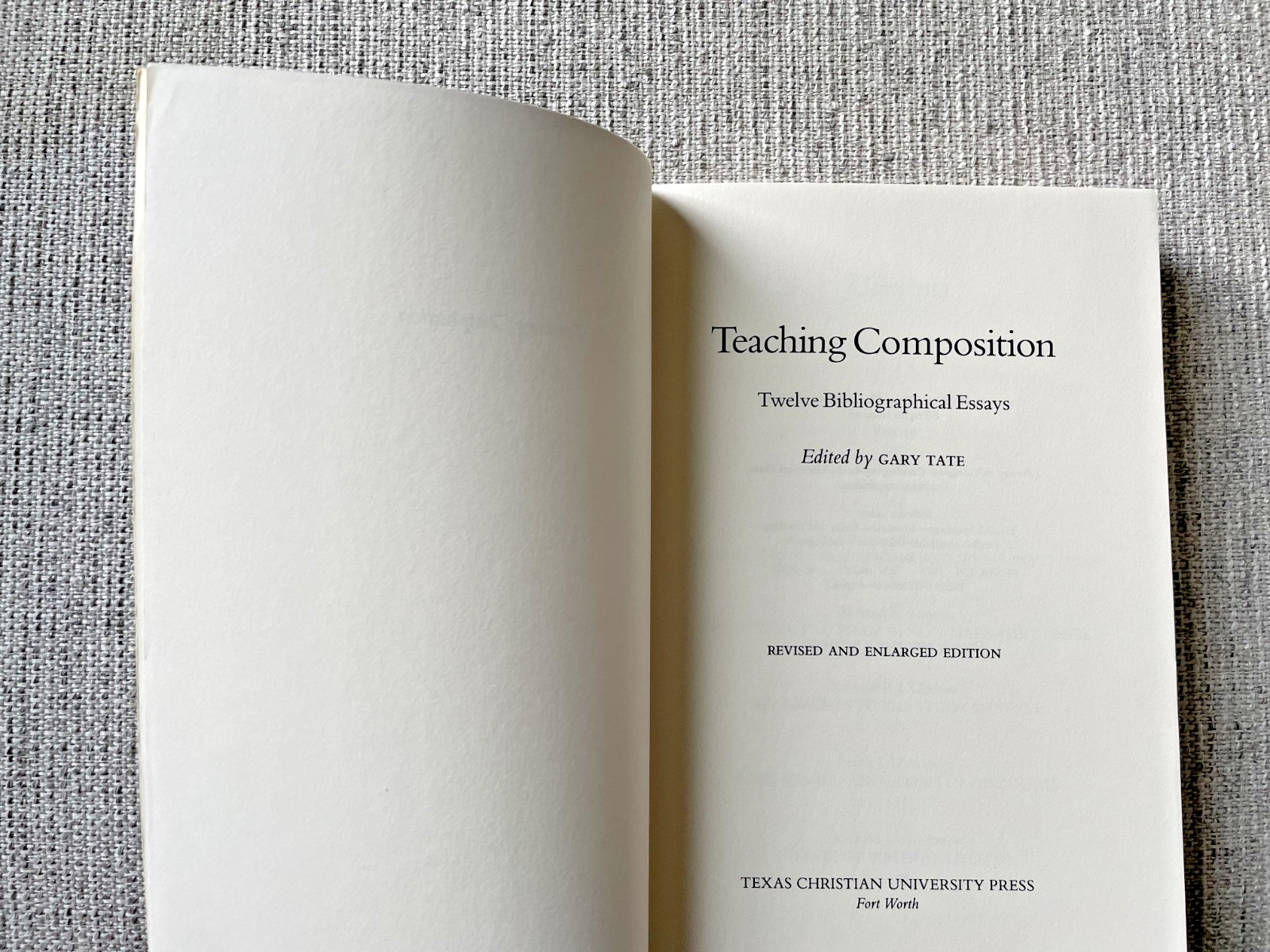 Teaching Composition ed. by Gary Tate 1987 Full Size PB Good Cond. Ships Free