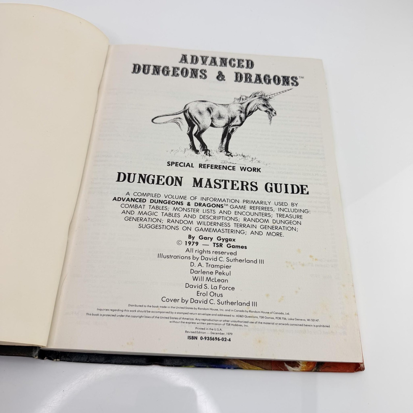 Dungeon Masters Guide Gary Gygax 1979 TSR Games Hardcover Black AD&D Vintage