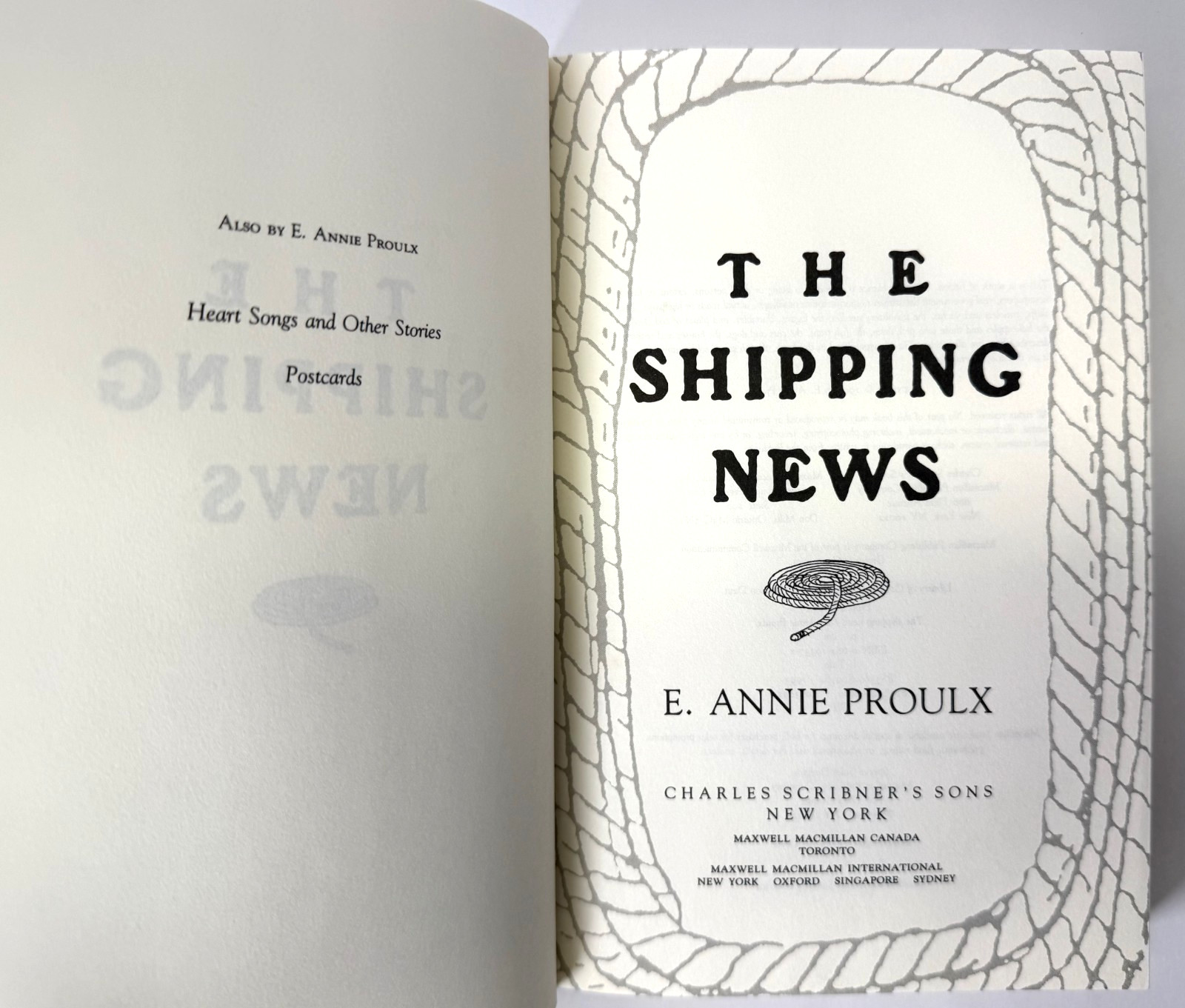 The Shipping News, Annie Proulx (Pulitzer) 1993 1st printing in Mylar, Near fine