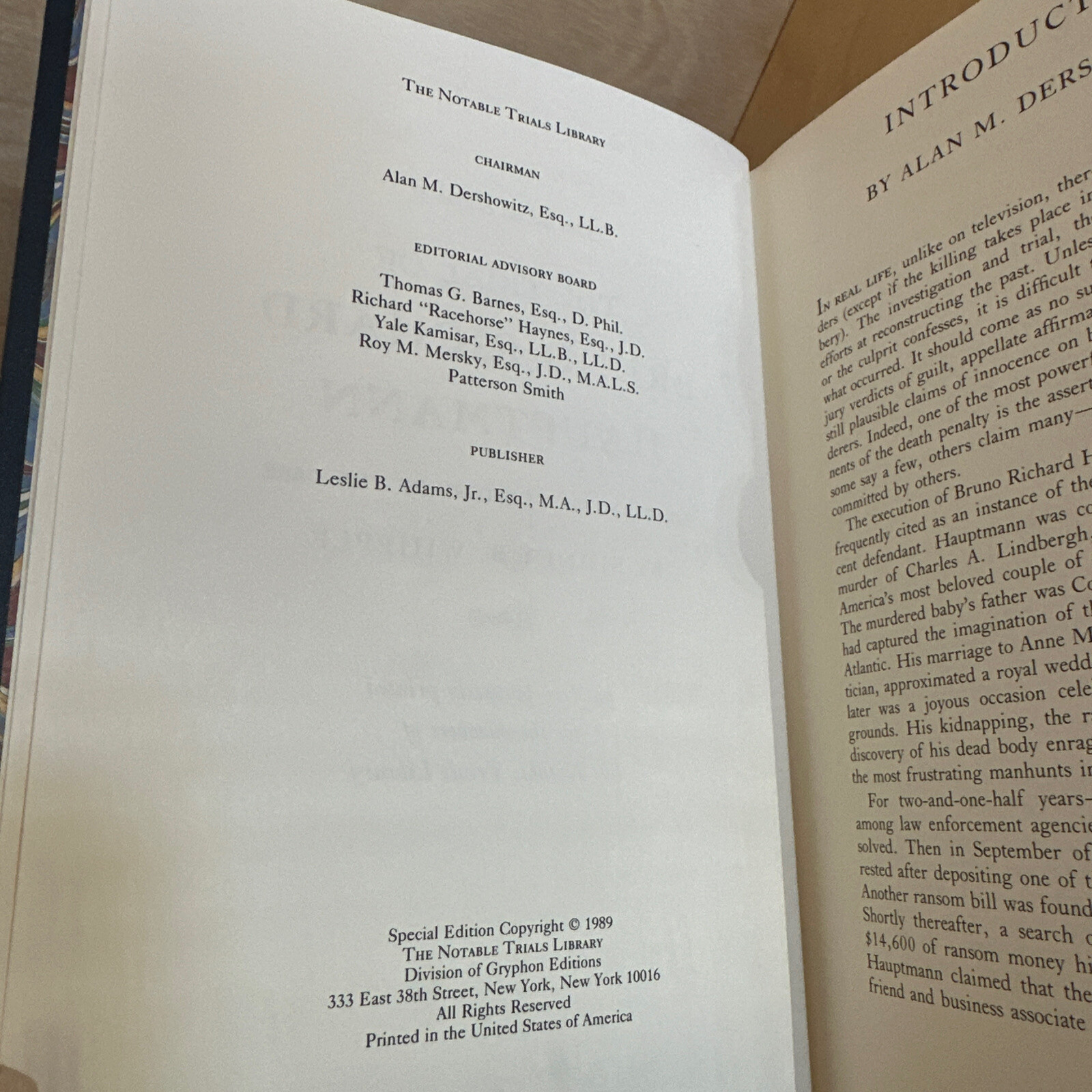 The Notable Trials Library The Lindbergh Kidnapping Case Leather Bound 1989