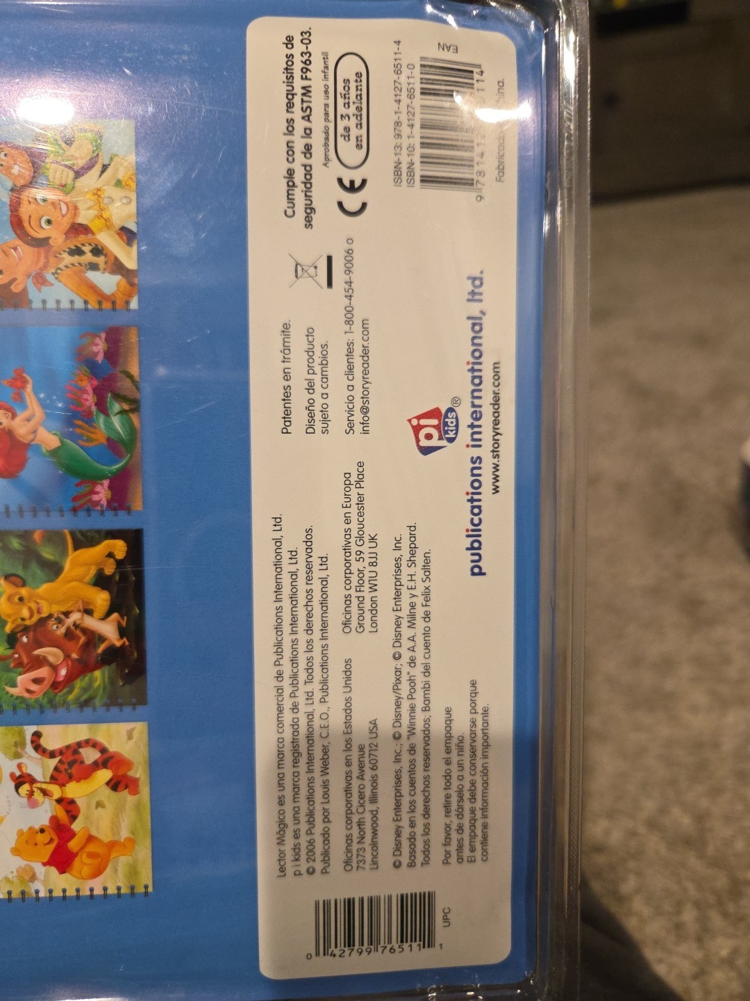 Lector Magico Pinocho Walt Disney Libro Spanish NIP Story Reader