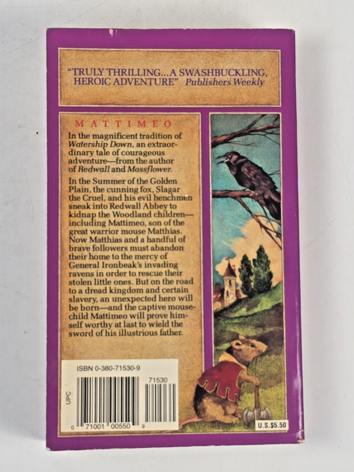 Lot of 9 Redwall Series Paperback Books 1-7, 9 & 12 ~ by: Brian Jacques ~ YA