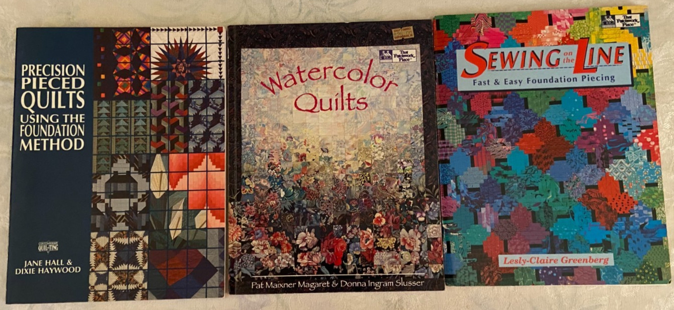 Lot of 3, Quilting Books: Foundation Method (2) and Watercolor (1)