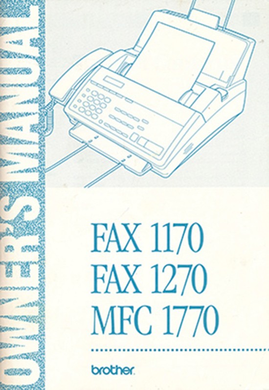 Owner’s Manual Fax 1170 Fax 1270 MFC 1770