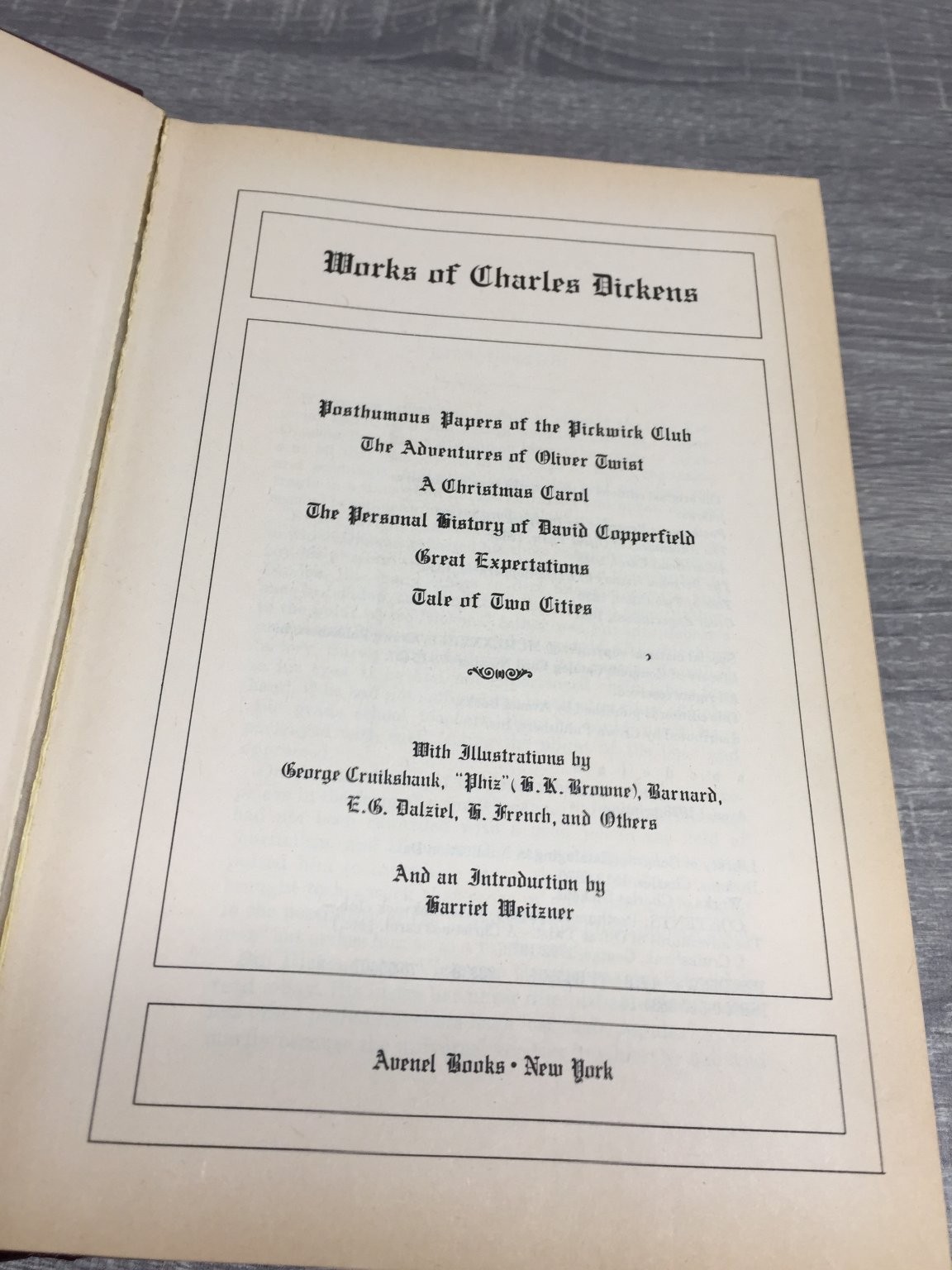 Works of Charles Dickens 1978 Avenel Books Illustrated Classic BACKWARD