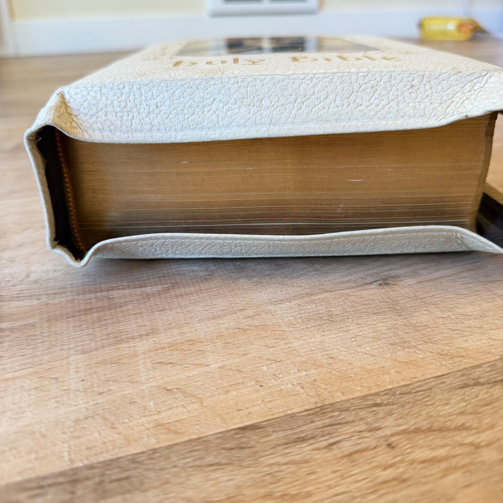 1960 Holy Angels Edition Catholic Holy Bible White Illustrated Vintage Antique