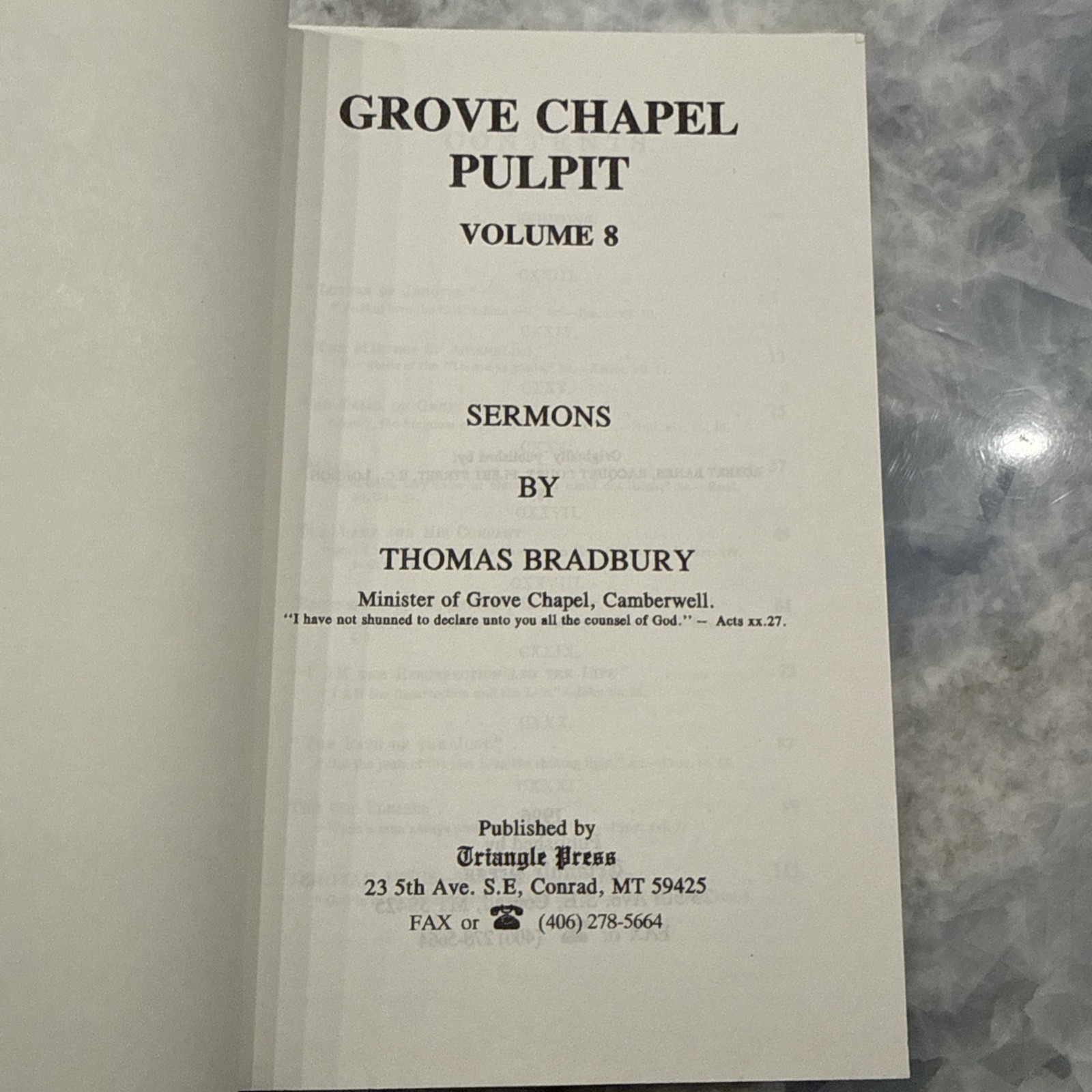 Grove Chapel Pulpit: Sermons by Thomas Bradbury (Vol 1–8, PB)-Baptist, Theology
