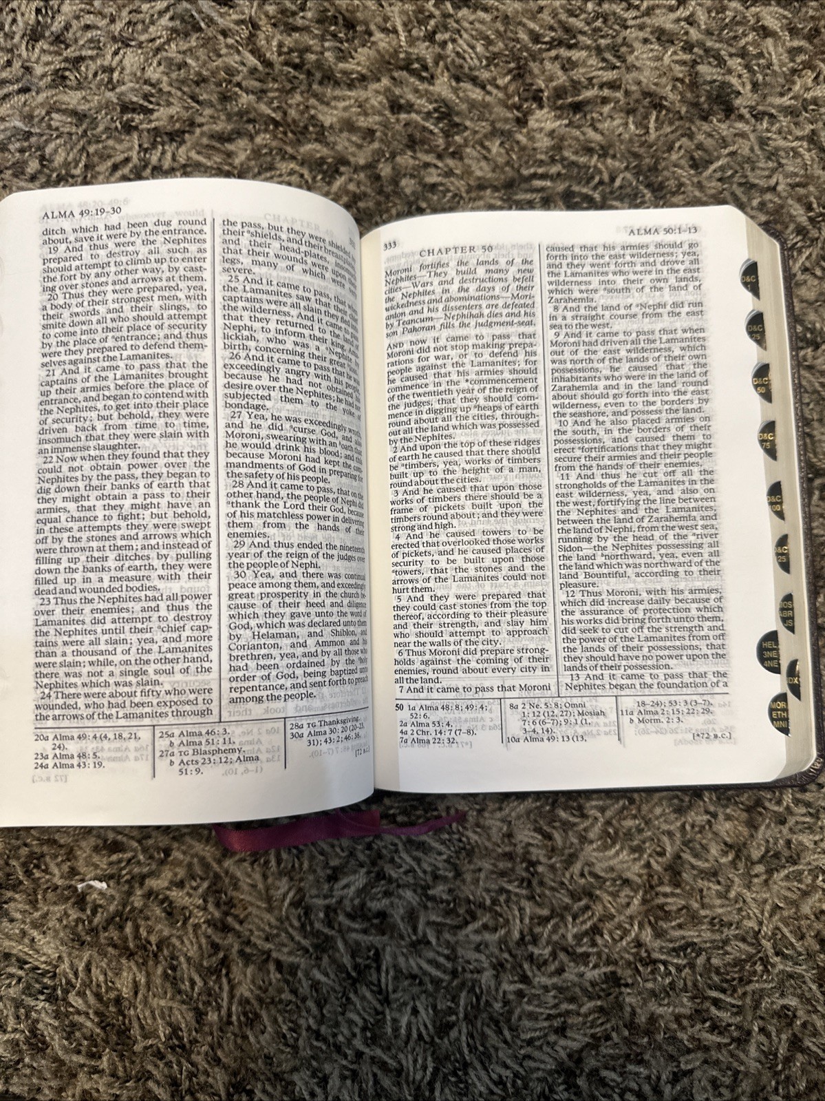2012 Burgundy Simulated Leather LDS Quad Scriptures 7-1/2” X5-1/2”