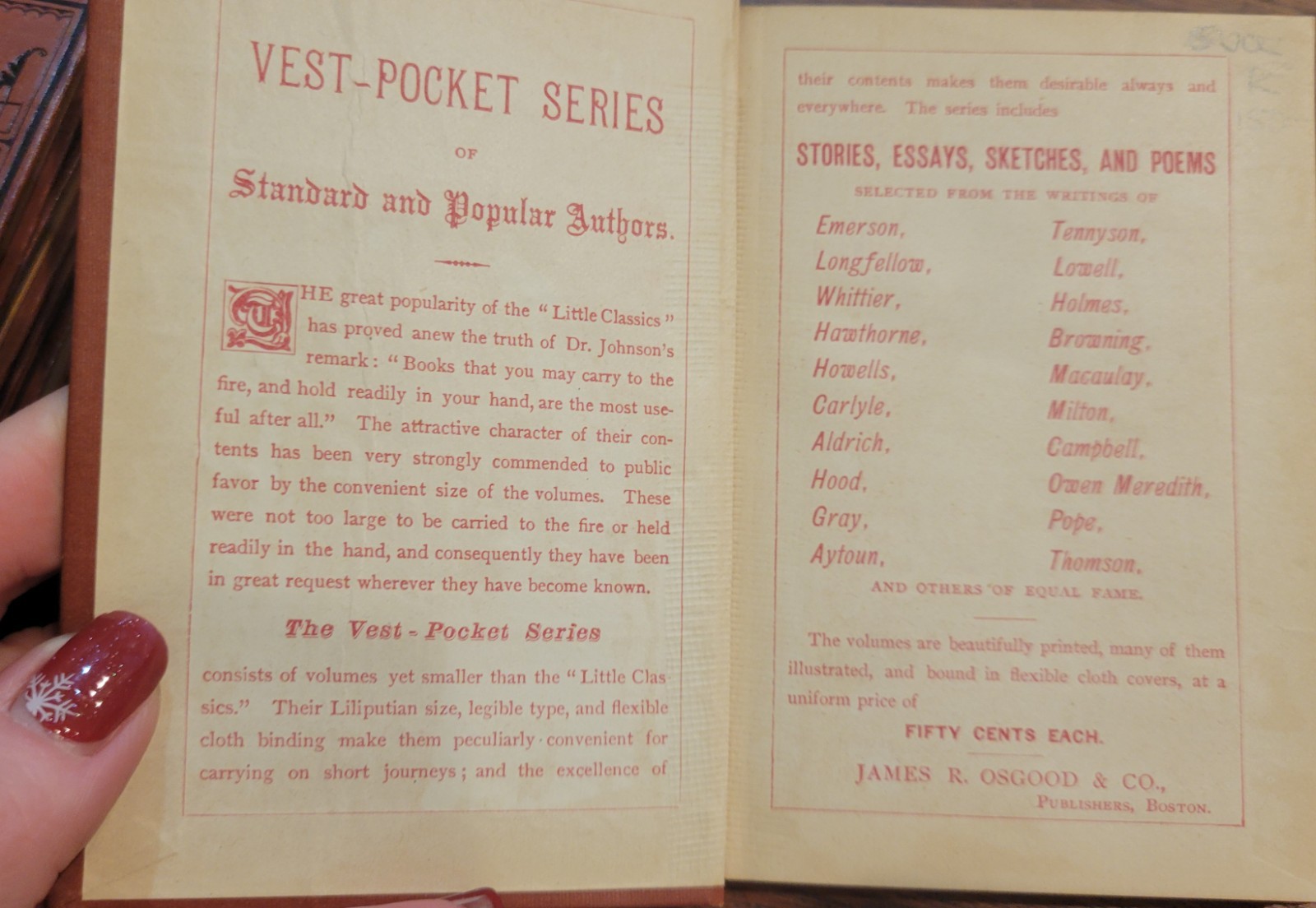 Vest Pocket Series of Standard and Popular Authors; Lot of 6