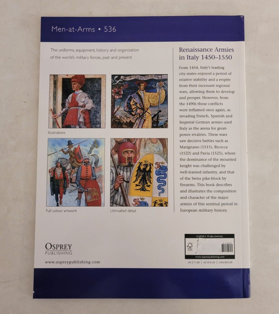 Osprey Men-at-Arms Renaissance Armies by Esposito, No. 536, Trade Paperback 2020