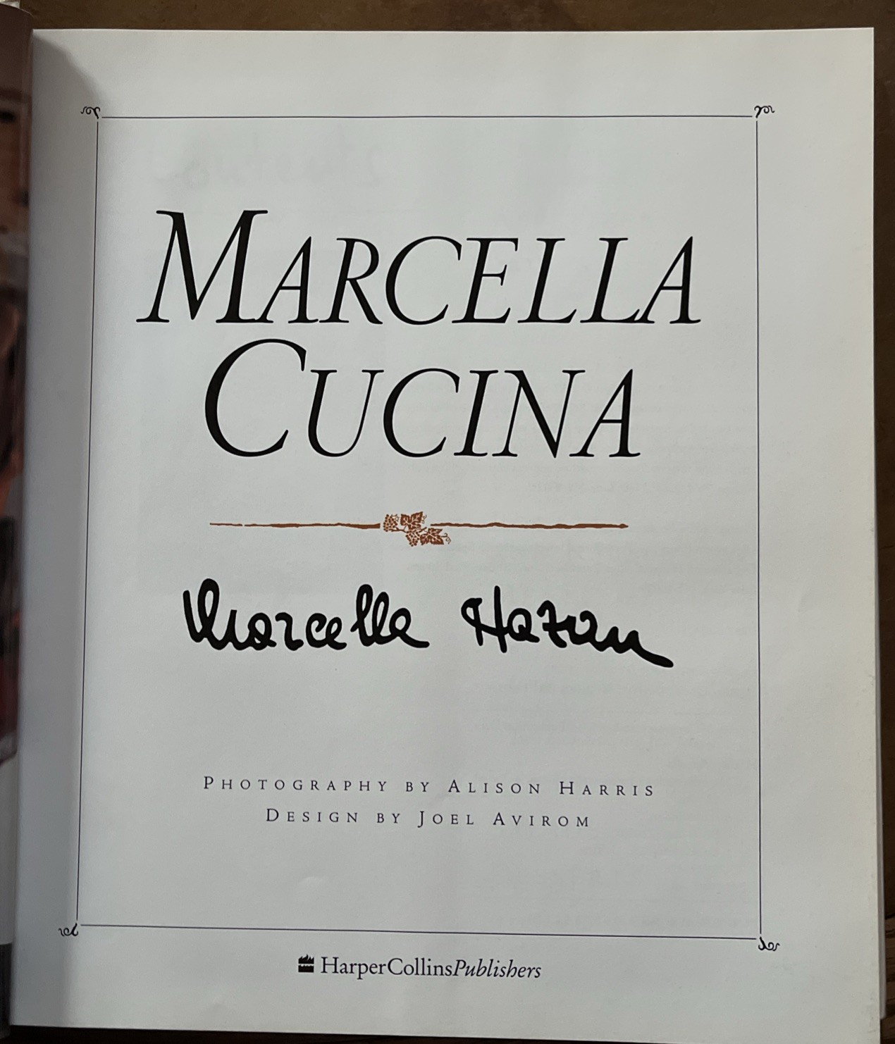 Marcella Cucina by Marcella Hazan SIGNED 1st Edition 1997 Italy- HB-DC-1D