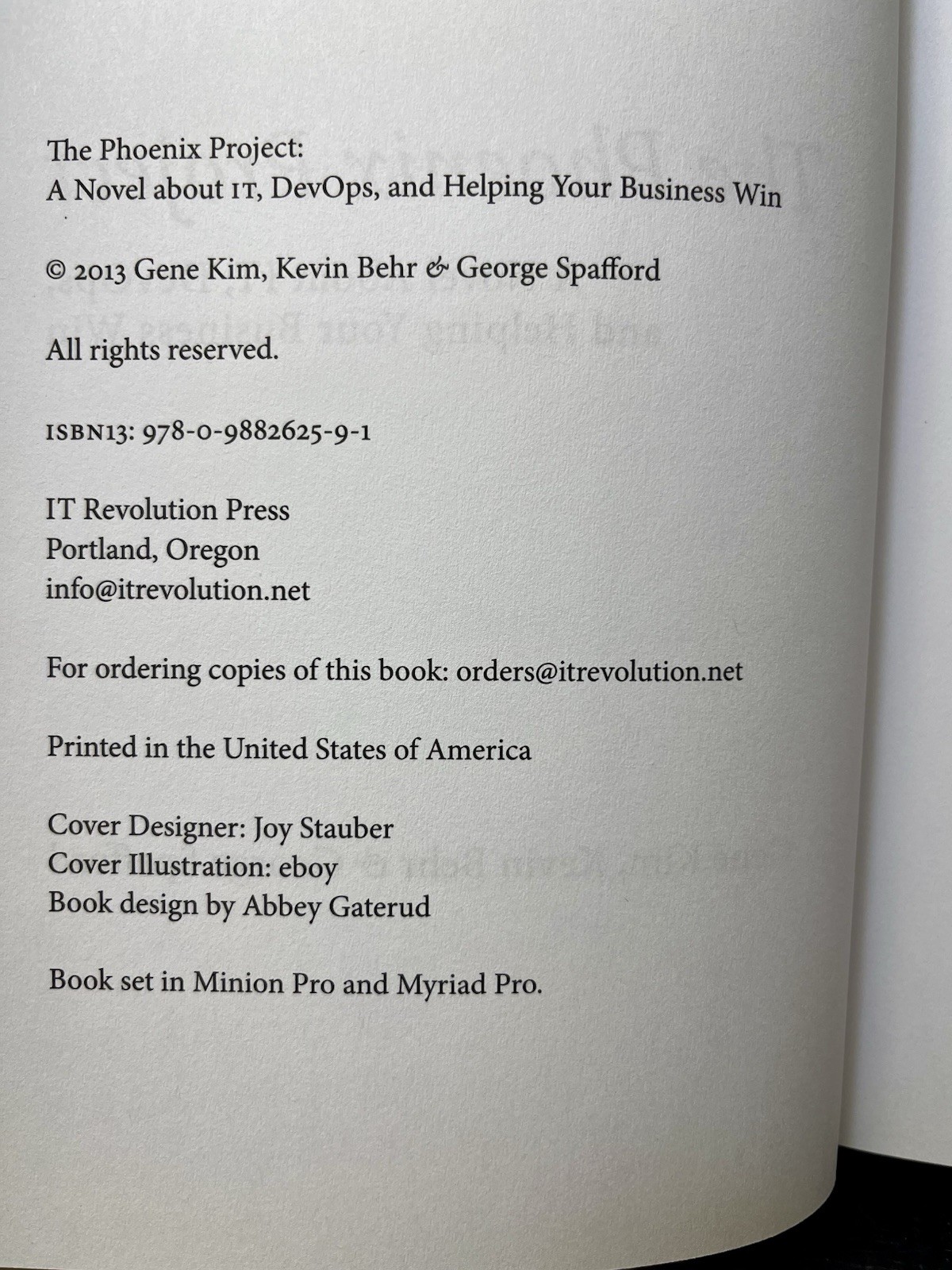 Phoenix Project A Novel about IT DevOps & Helping Your Business Win Like New Y1