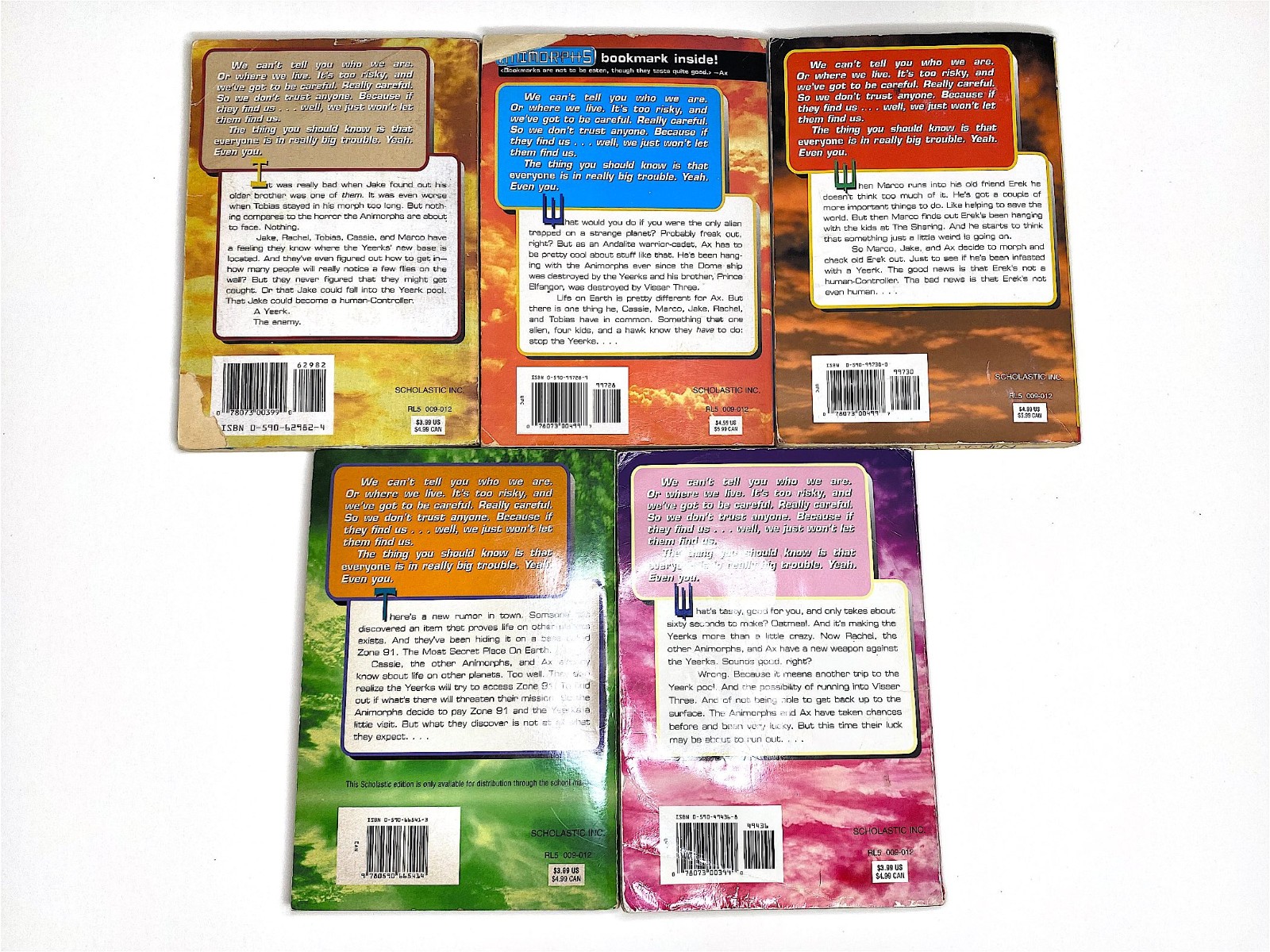 Animorphs 9 Book Assortment (Paperback) #6, 8, 10, 14, 17, 19, 20, 21, 37