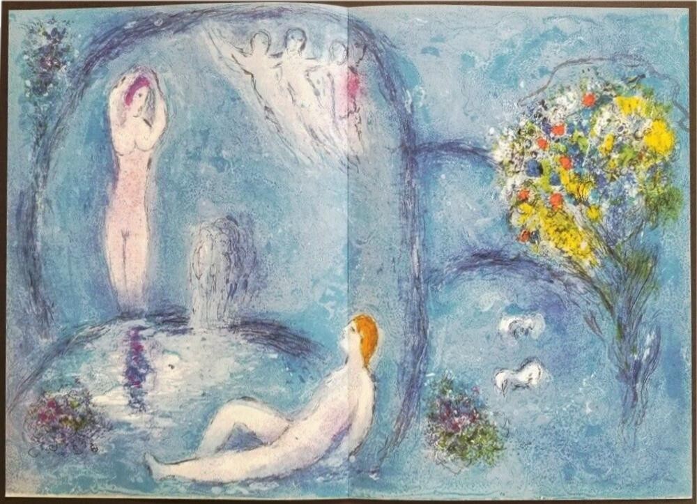 DAPHNIS & CHLOE with 42 COLOR LITHOGRAPHS by MARC CHAGALL – 1977 Editions Verve