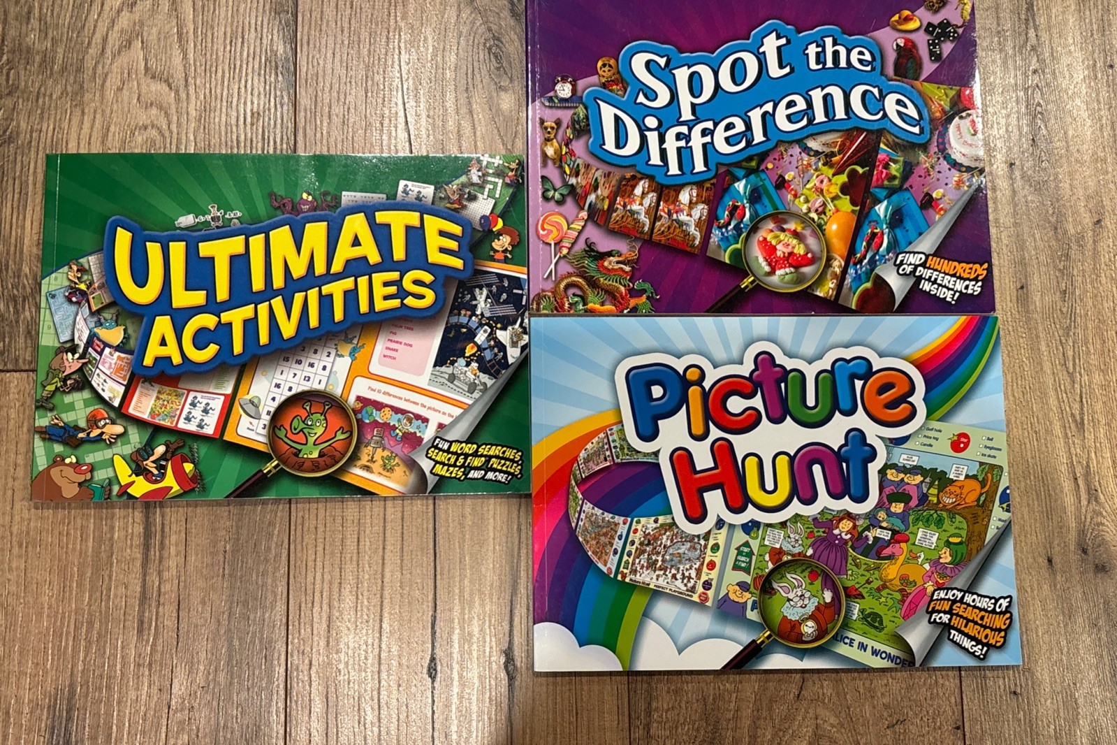 Lot Of 3 Kids Activity Books; Ultimate Activities, Picture Hunt, Spot The Diff