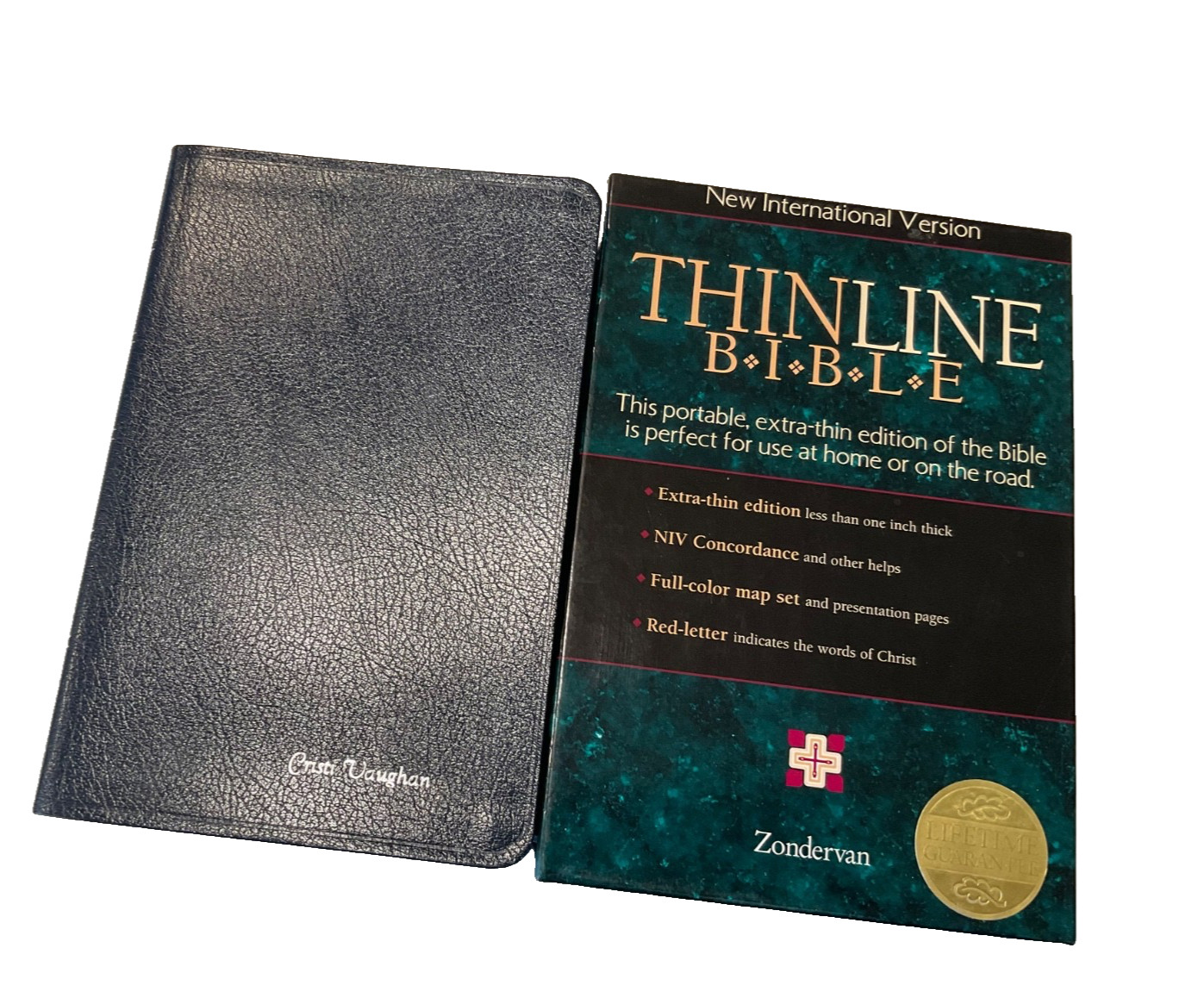 NIV Thinline Bible 1996 Navy Bonded Leather 1984 Text Original Box