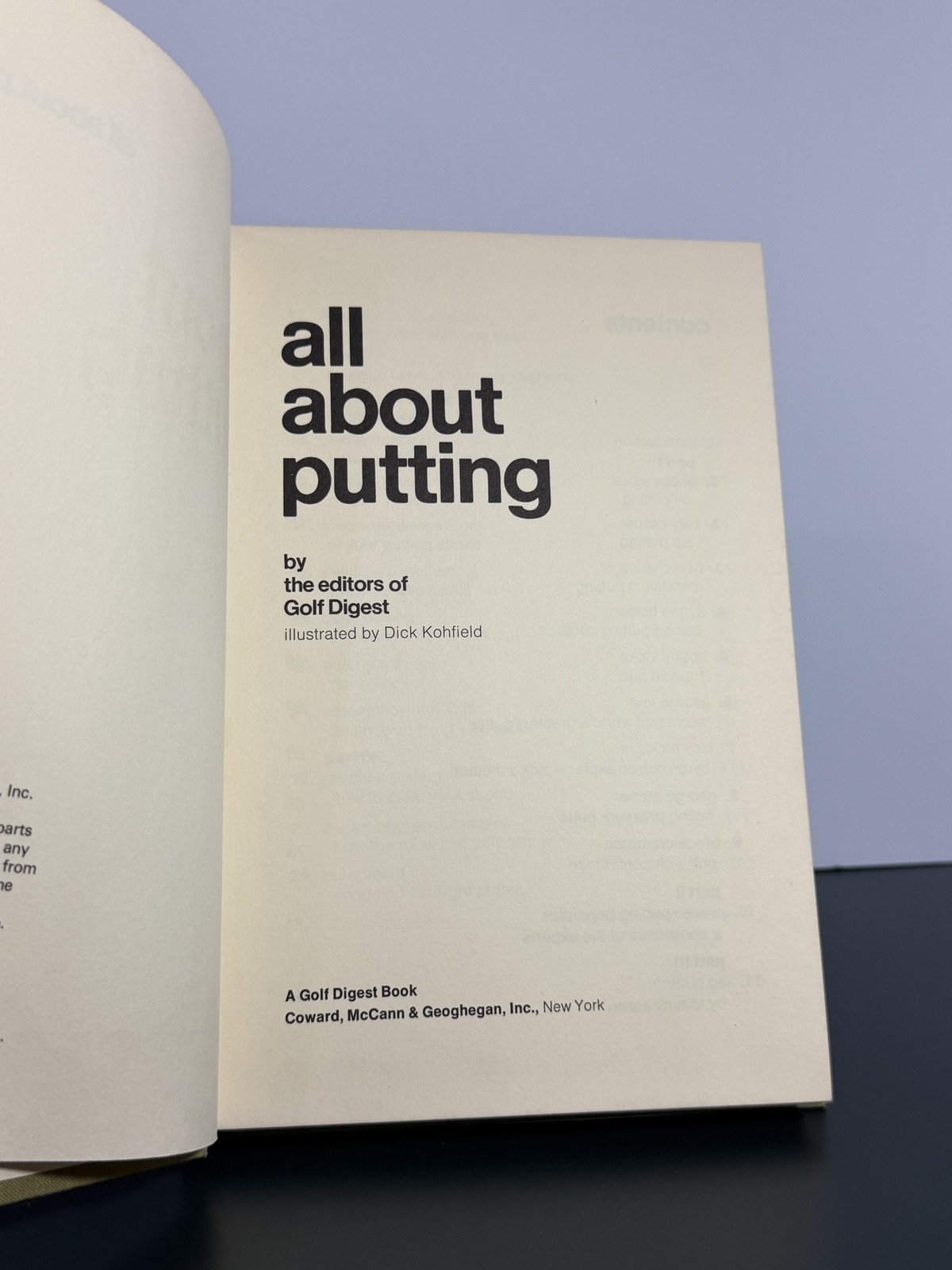 All About Putting Golf Digest Magazine 1973 Hardcover Book Vintage Golf