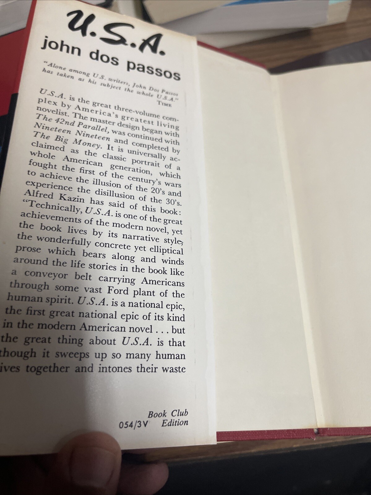Trilogy USA; The 42nd Parallel; 1919; The Big Money by John Dos Passos 1960 HCDC