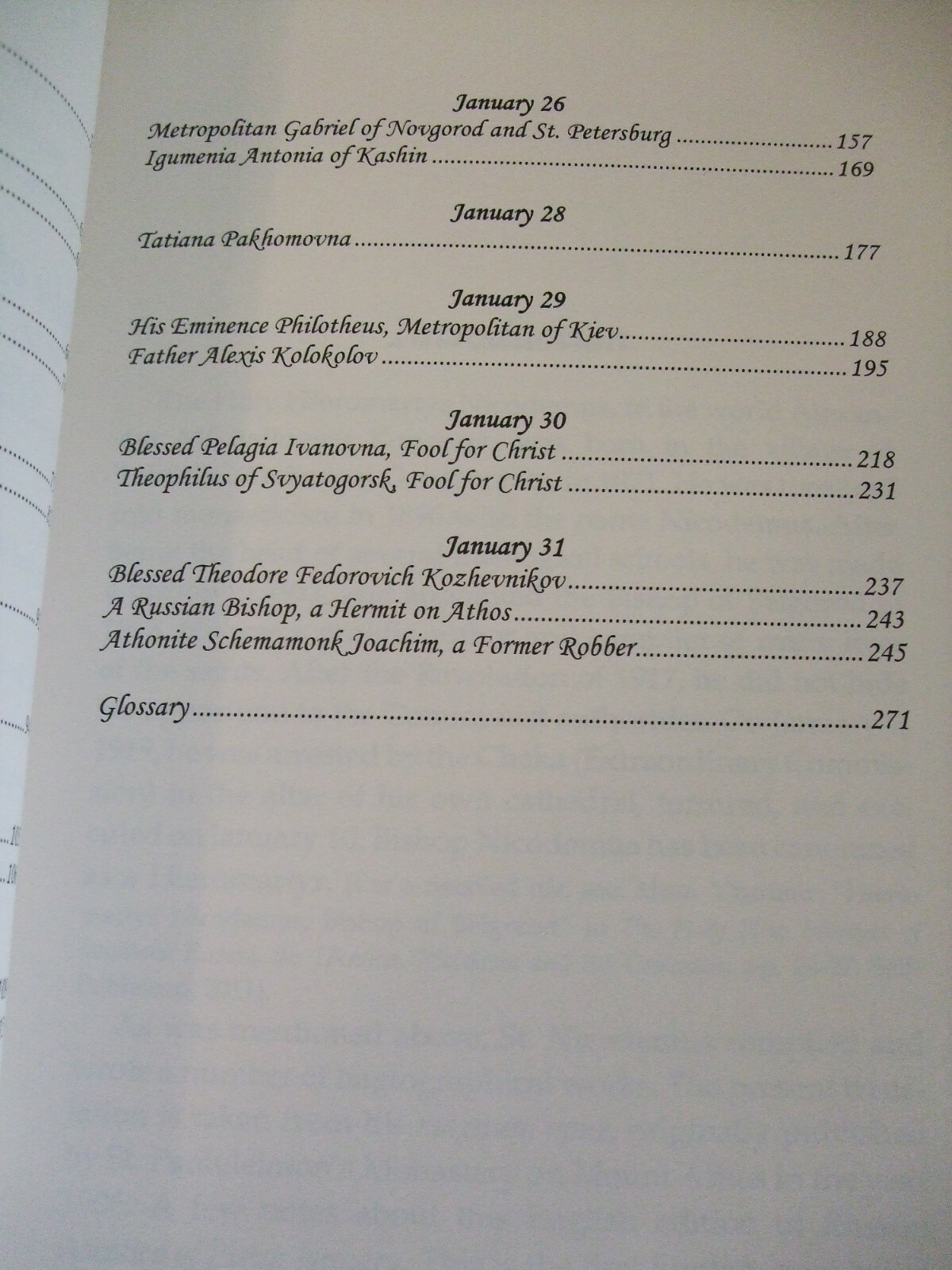 Russian Ascetics of Piety of the 18th and 19th Centuries: January.