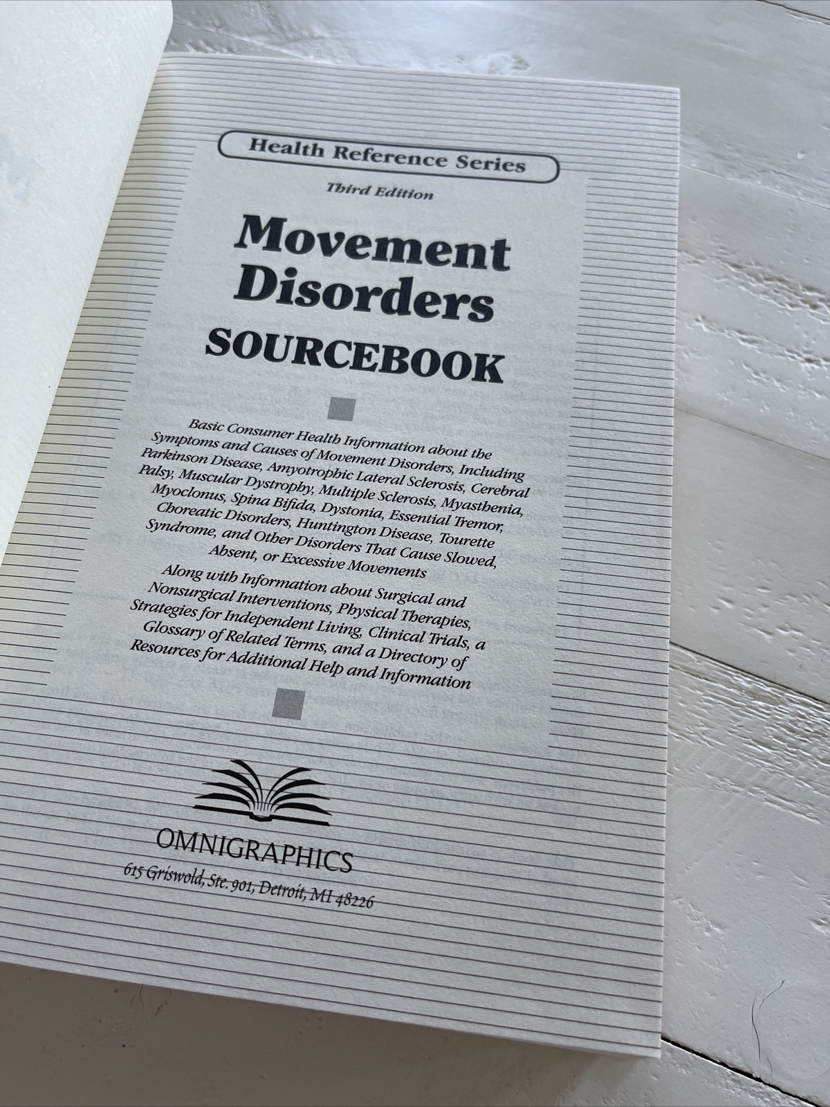 Movement Disorders Sourcebook Third Edition Health Reference Series HC