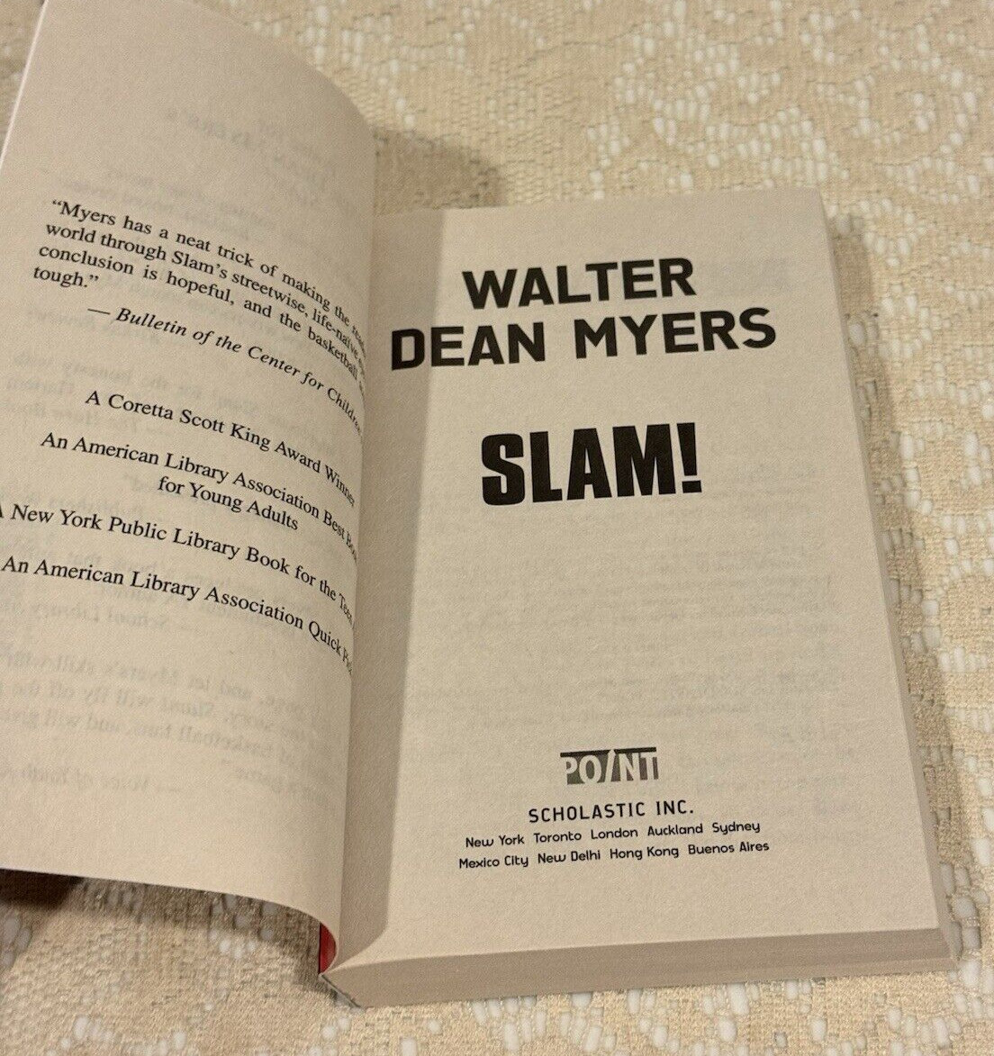 Point Signature Ser.: Slam! by Walter Dean Myers,1996 Paperback Book, Scholastic
