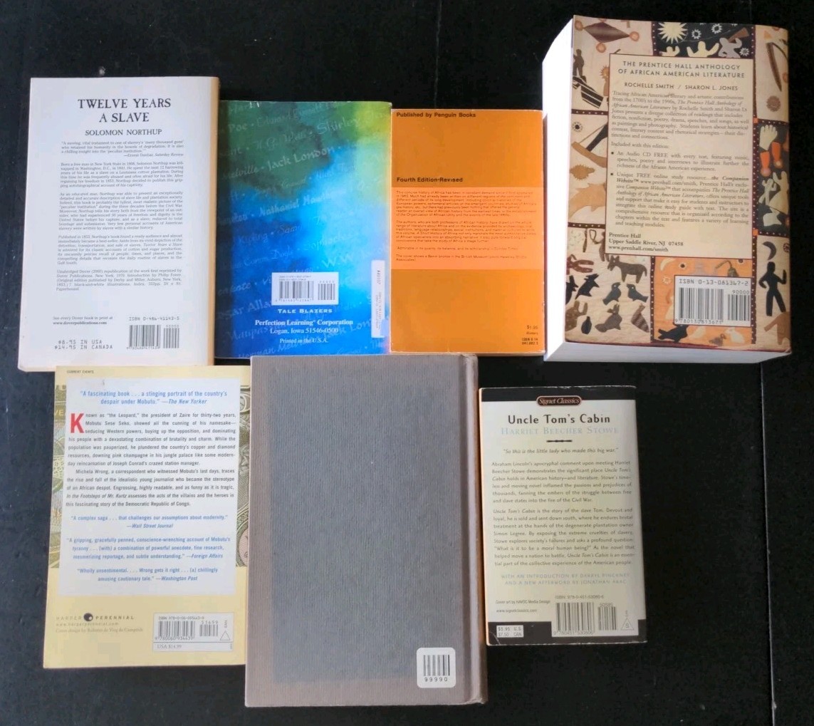Lot of 7 Black History/Literature Books- Anthology, 12 Years Slave, MLK, Stowe +