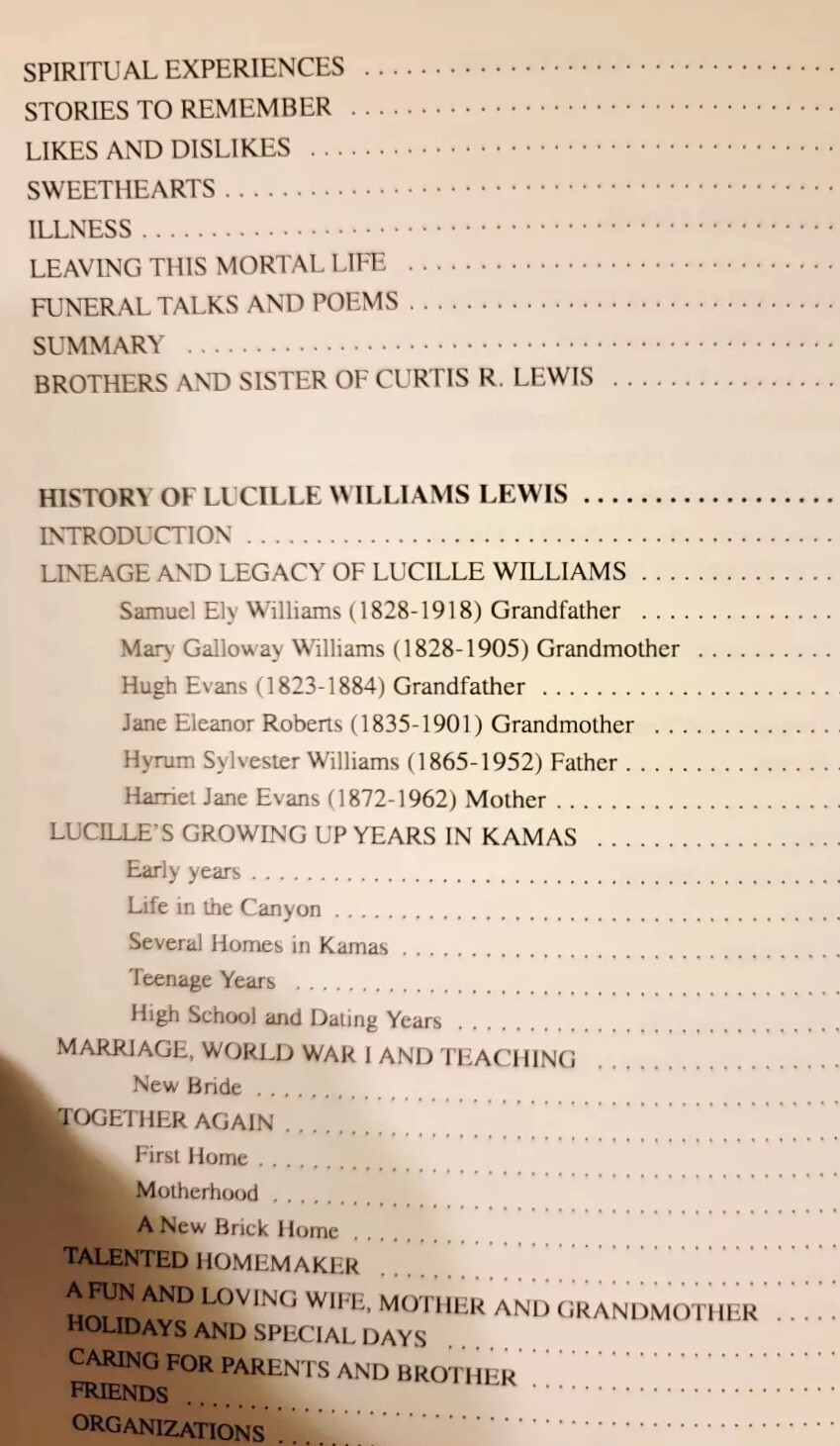 History Of Curtis Reese Lewis and Lucille Williams Lewis Genealogy, Coombs 1998