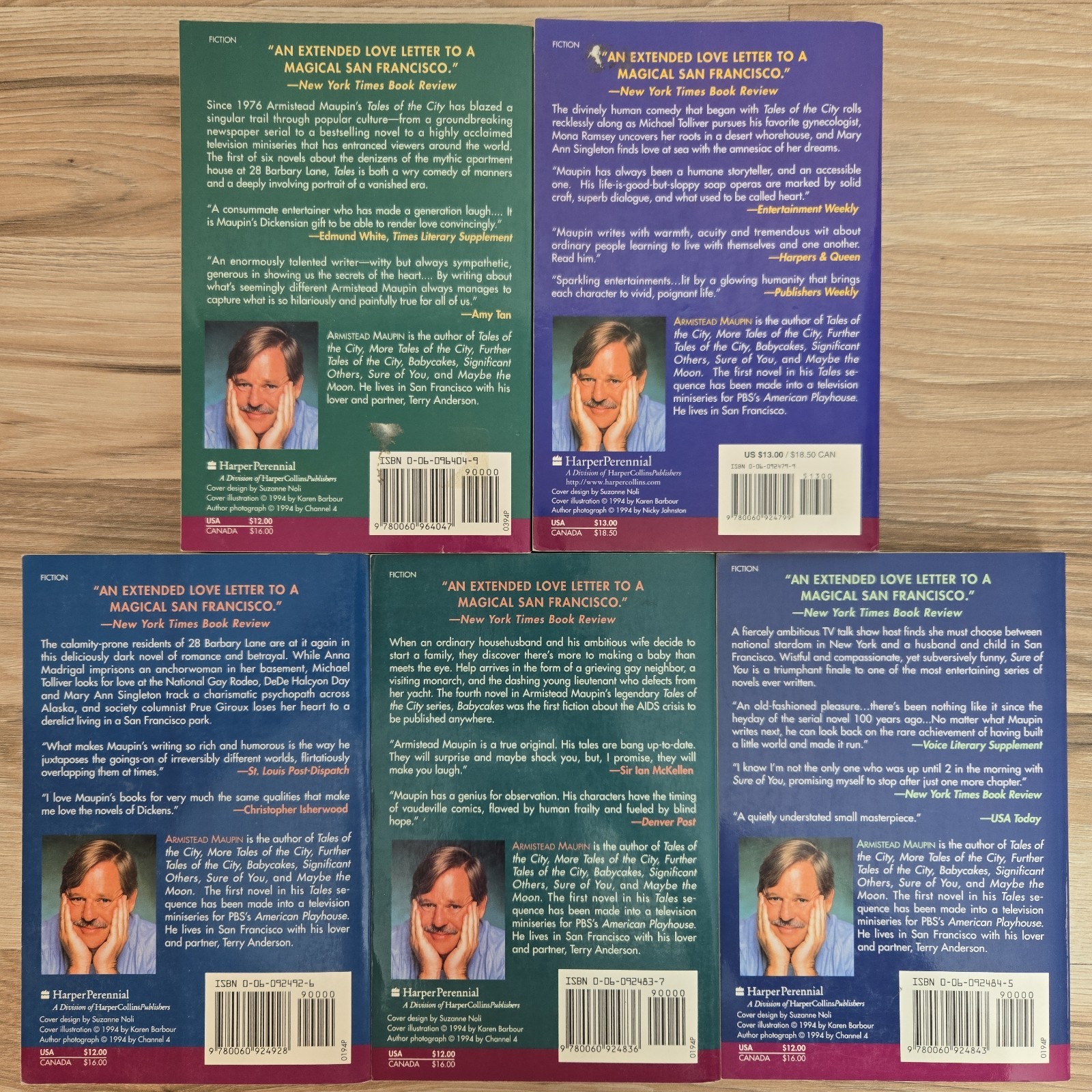 Armistead Maupin 5 lot 1-4 & 6 Tales of the City, More Tales of the City, +++