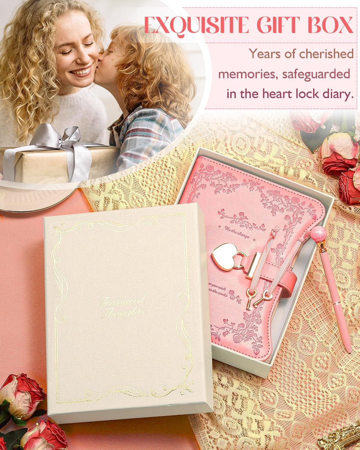 hi! SCI Diary with Lock and Keys for Girls & Women, 360 Pages Journal with Lock