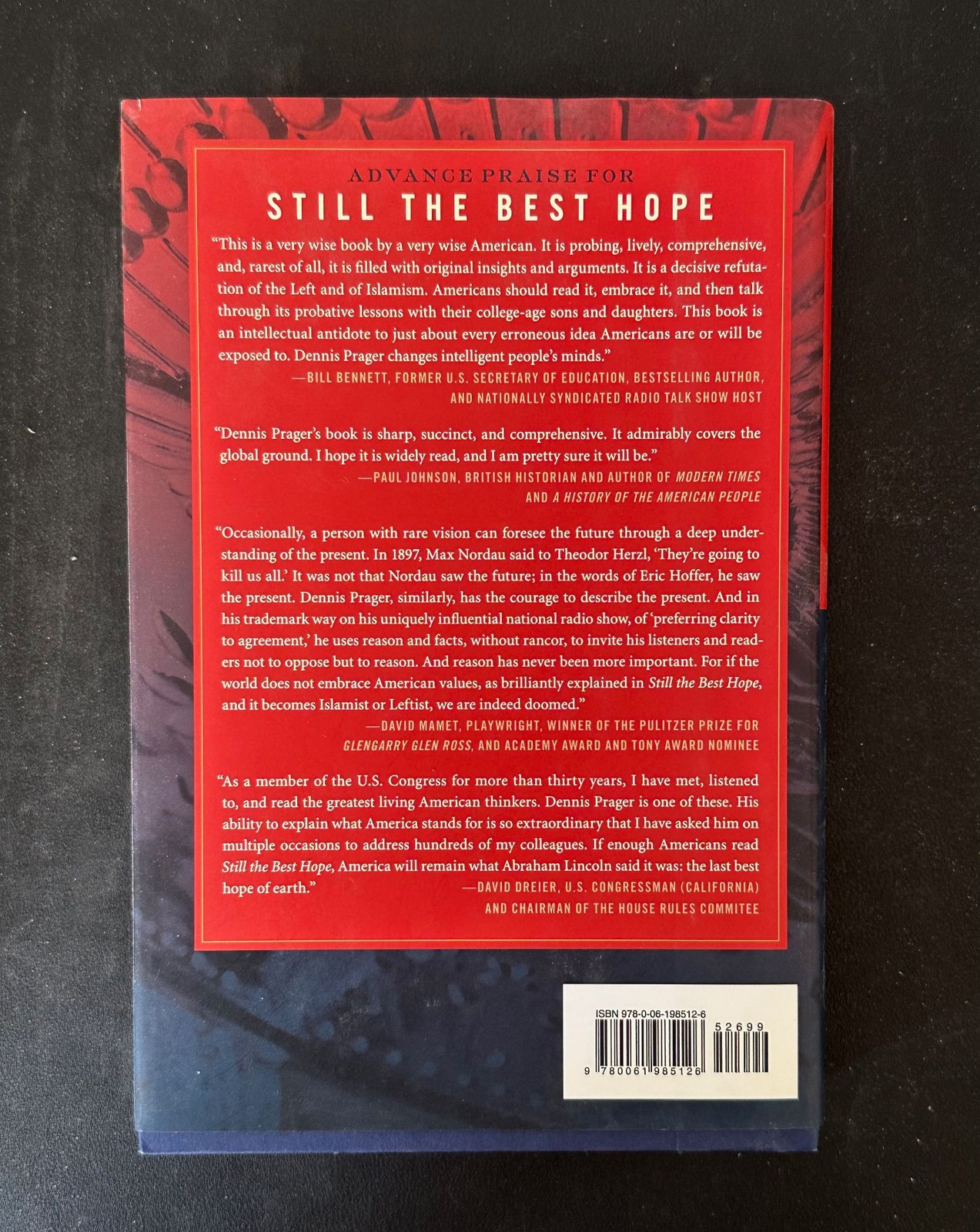 Still the Best Hope by Dennis Prager HC American Values Islamist Book