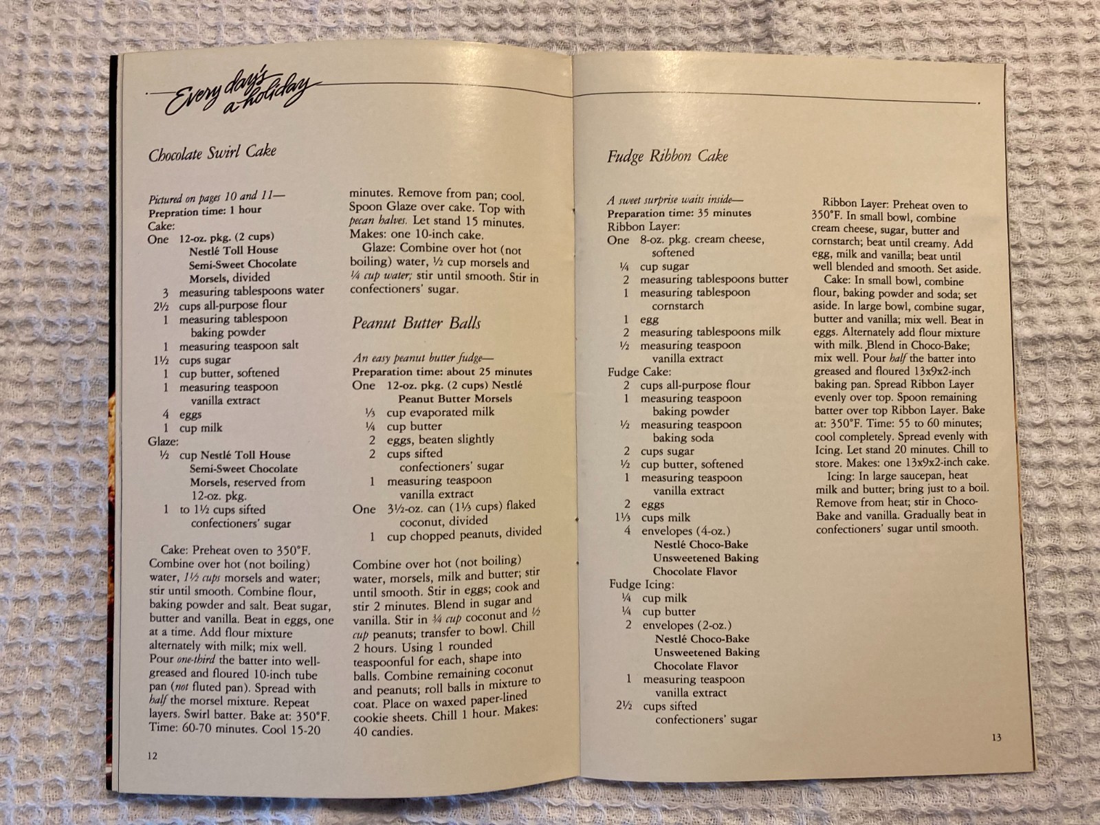 Nestle Morsels Sweet Celebrations Dessert Recipe Cookbook © 1984 Meredith Corp.