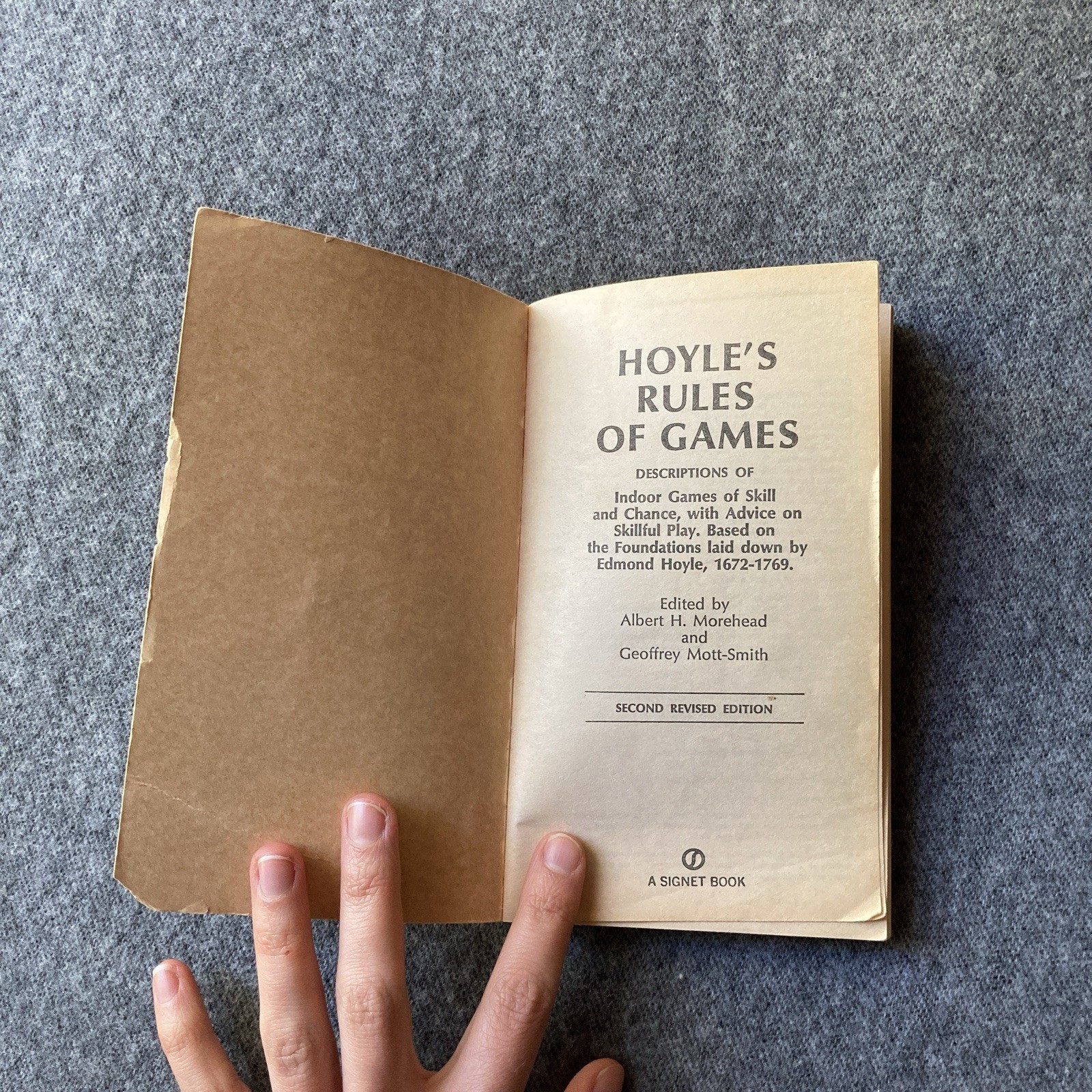 Play According to Hoyle Hoyle’s Rules Morehead Mott-Smith Paperback Signet 2nd …