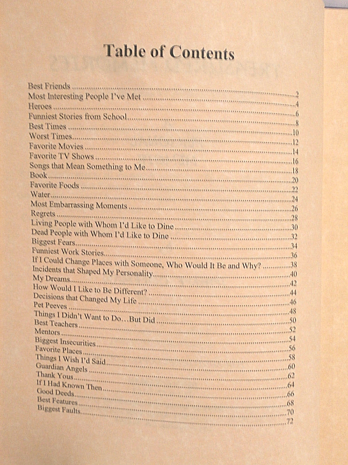 Treasured Memories a personal memoir blank book fill in by John E Coleman family