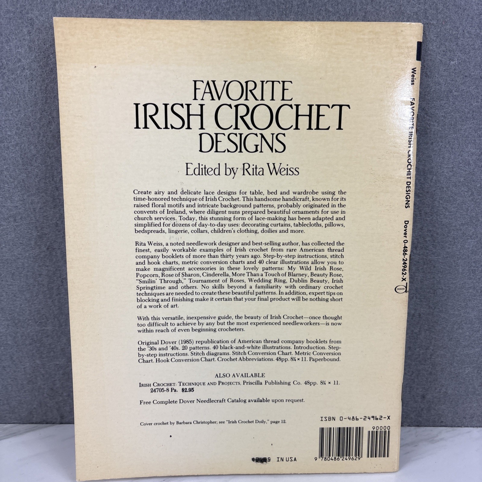 Lot of 3 Thread Crochet Books Edgings & Irish Crochet Designs VTG Rita Weiss