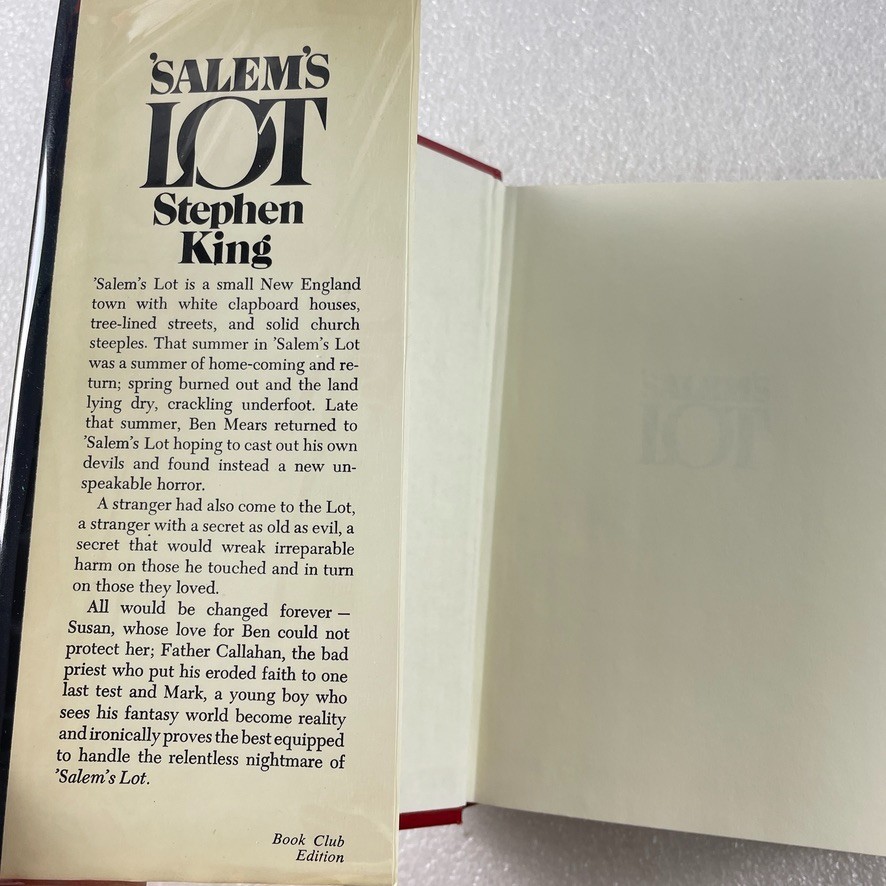 ‘Salem’s Lot by Stephen King – Doubleday 1975 – HC/DJ Book Club Edition