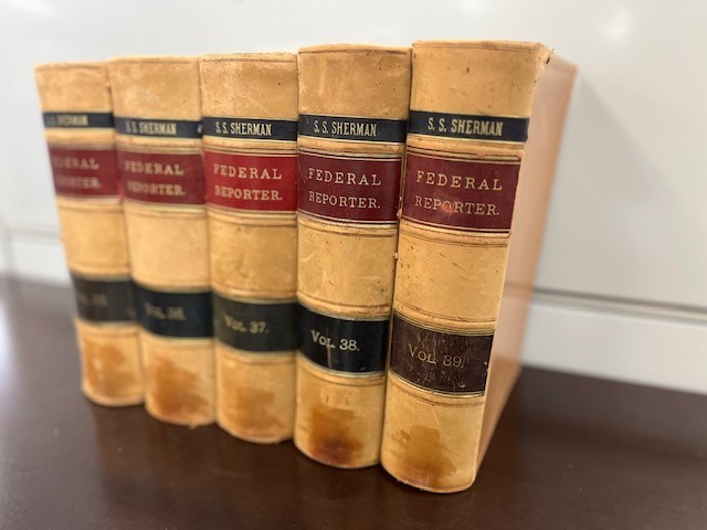 Lot of 5 Federal Reporter Antique Law Books 1880s Vol 35 36 37 38 39 Leather