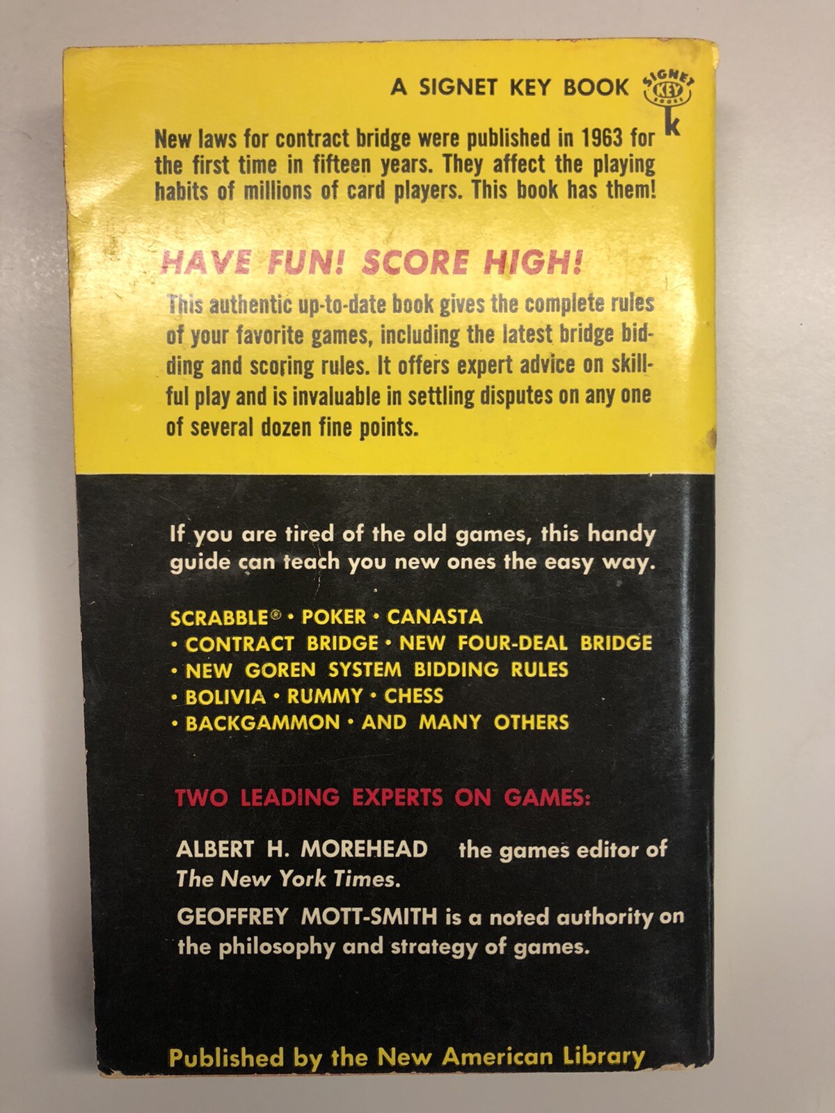 Hoyle’s Rules of Games by Albert H. Morehead and Geoffrey Mott-Smith 1963