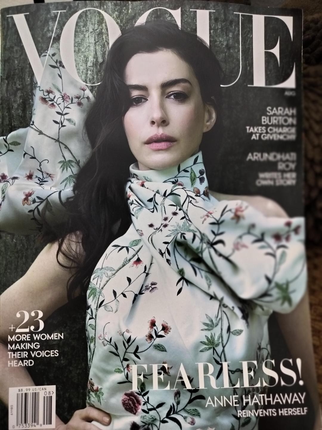 VOGUE Magazine August 2025 ANN HATHAWAY, Sarah Burton, Arundhati Roy
