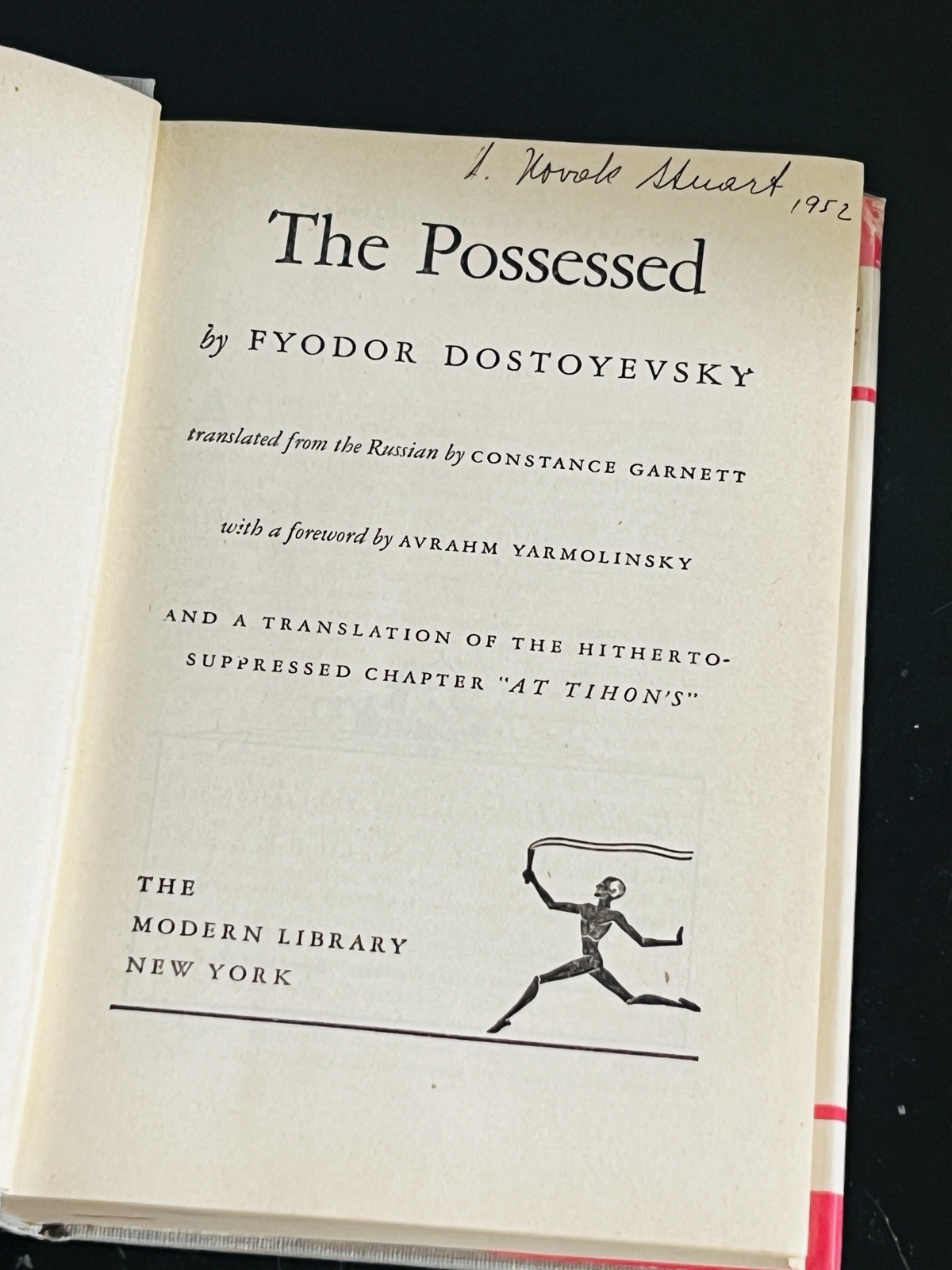 THE POSSESSED by Fyodor Dostoyevsky HC/DJ Modern Library $1.25 c. 1947/1952