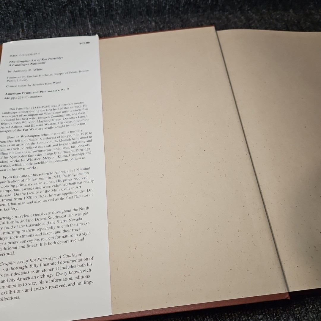 THE GRAPHIC ART OF ROI PARTRIDGE: A CATALOGUE RAISONNE By Anthony R. White JLG