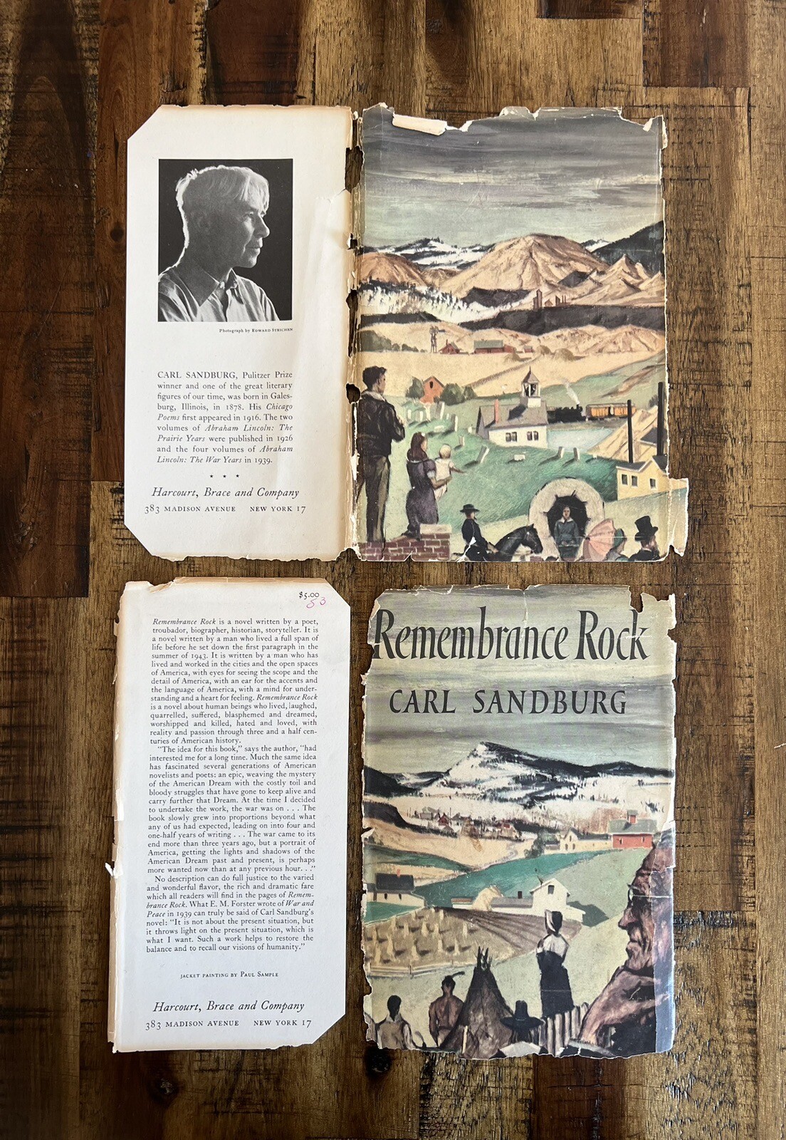 Remembrance Rock Carl Sandburg 1948 HC First Regular Edition