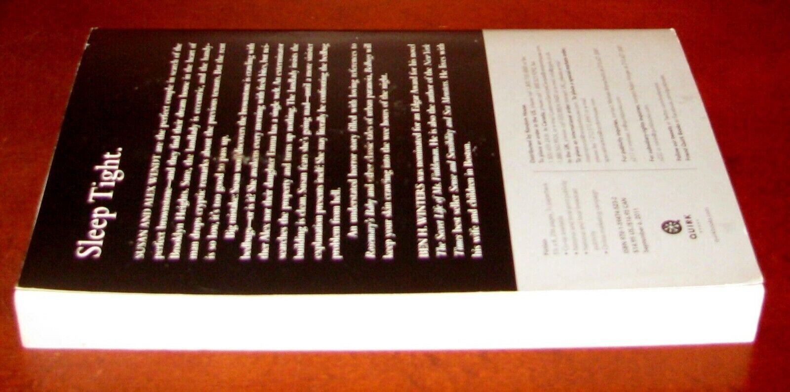 Bedbugs Ben H Winters ARC Advance Reading Copy Quirk Books 2011 Horror Fiction U