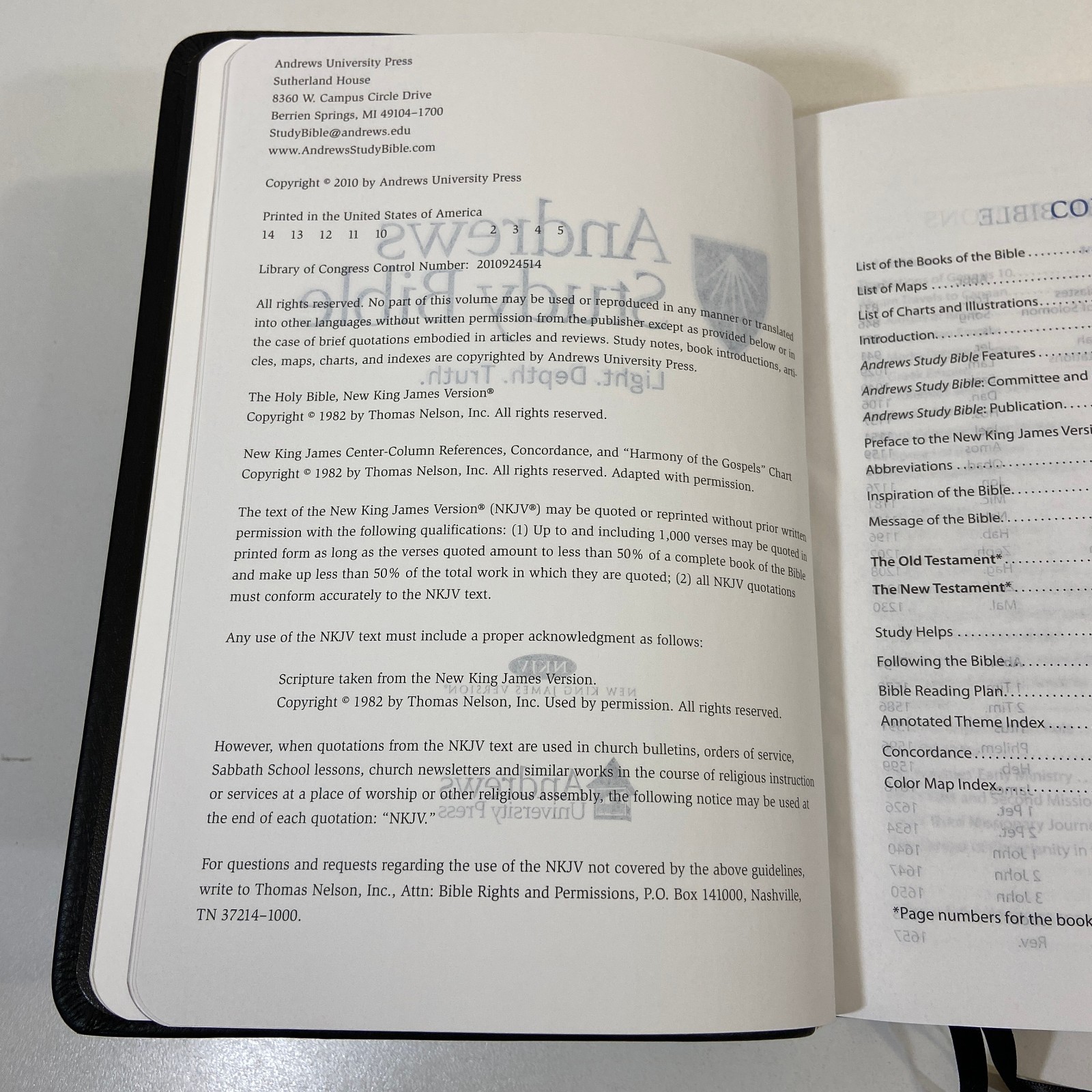 Andrews Study Bible Black Premium Fine Leather New King James Version Leather