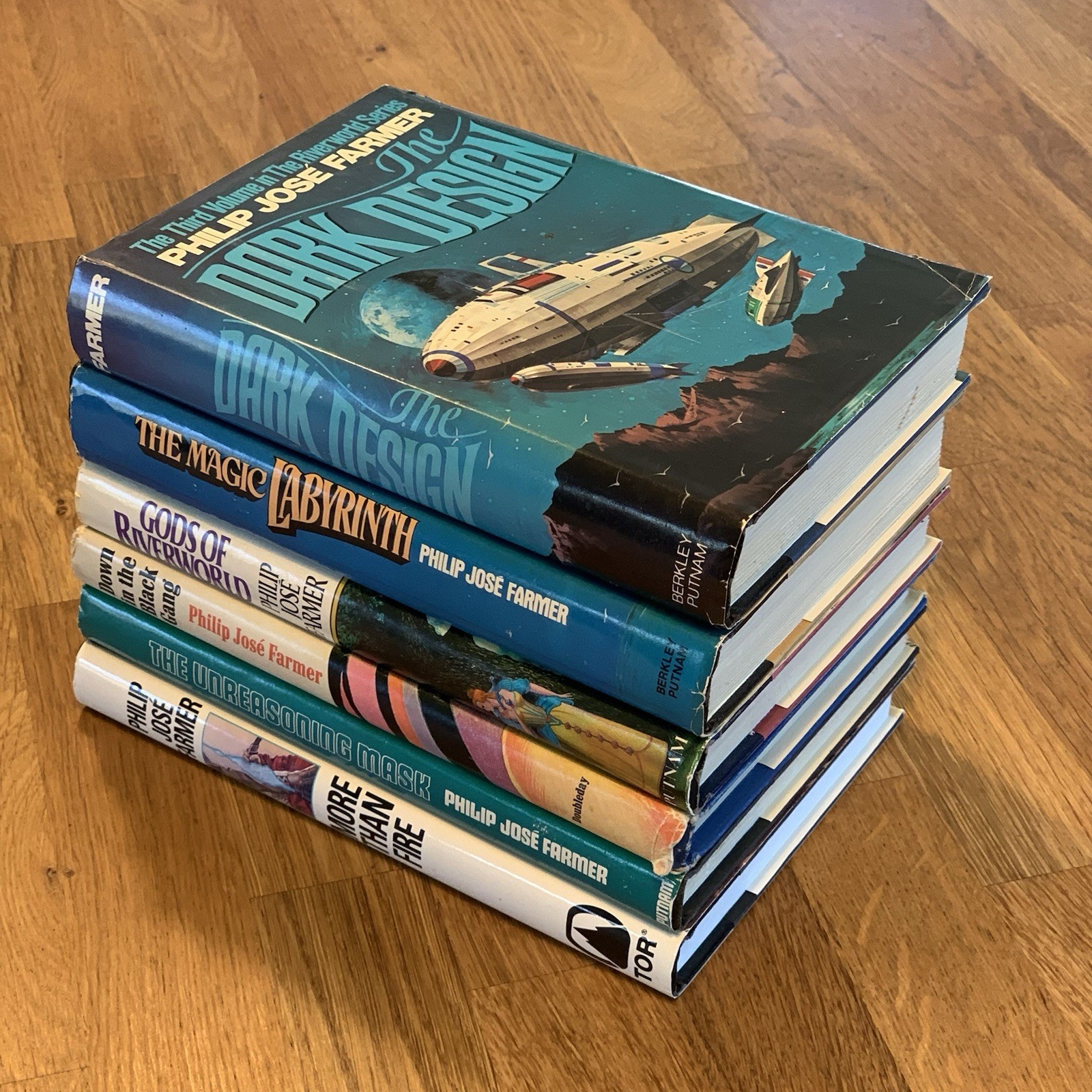 LOT OF 6 Philip Jose Farmer HC DJ BCE Vintage Hardcovers Riverworld