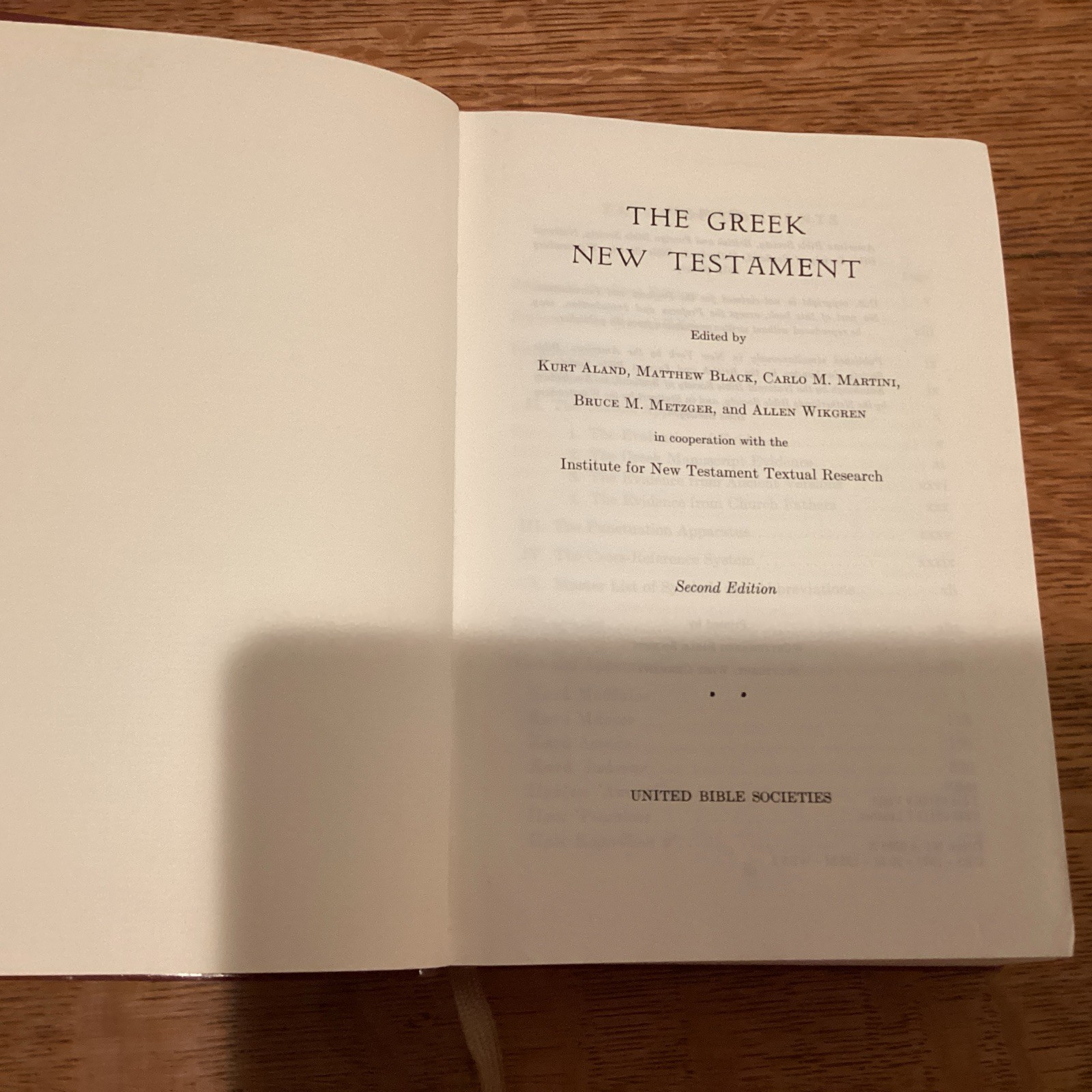 The Greek New Testament Dictionary United Bible Societies 1968 2nd Ed. Pre-owned