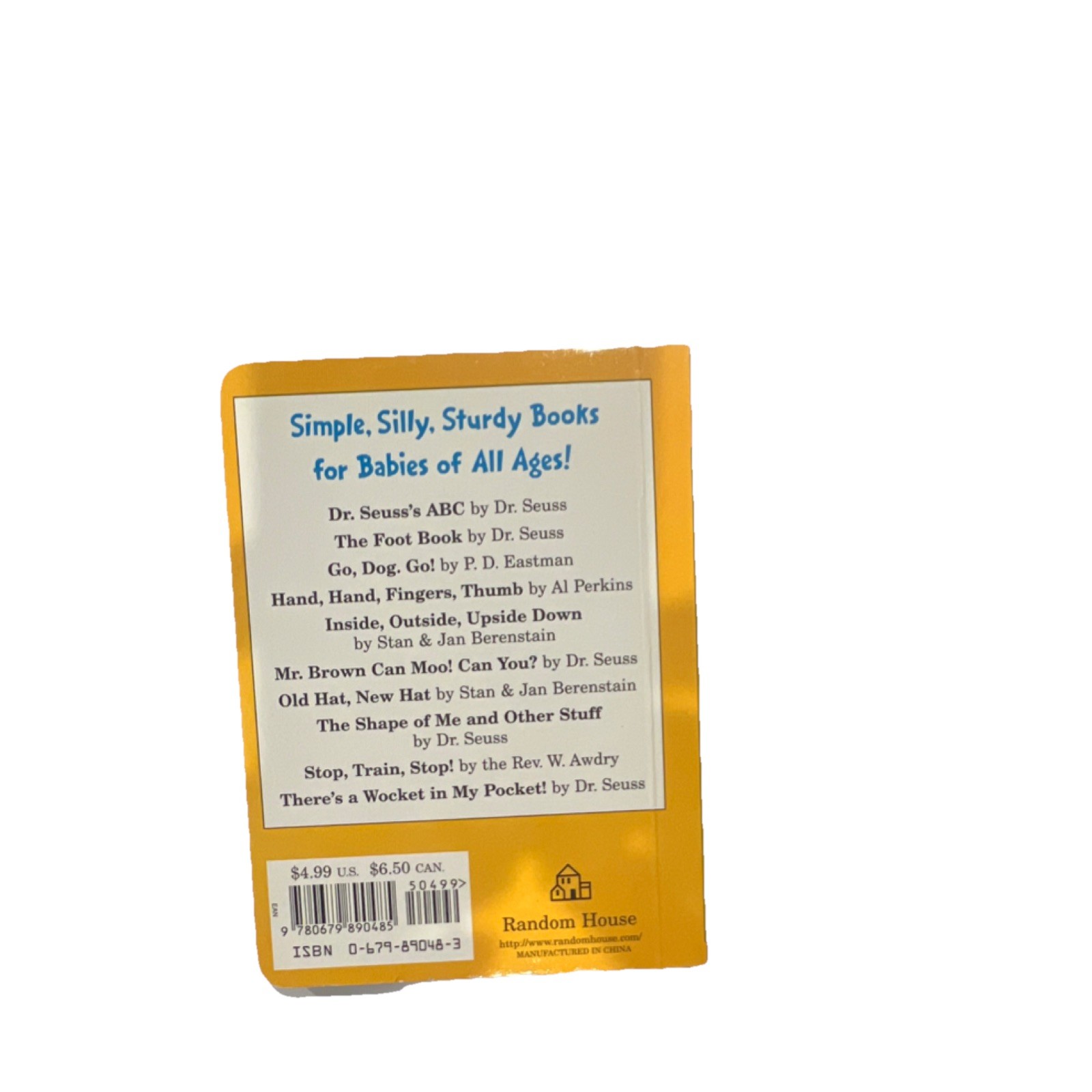 Random House Hand, Hand, Fingers, Thumb Board Book by Al Perkins, Eric Gurney